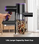 Cordless Vacuum Cleaner, 550W 50KPA Power, 45 Mins Runtime, Anti-Tangle Roller & LED Display, Self-Standing Lightweight Stick Vac, Rechargeable for Home Pet Hair Carpets Floors