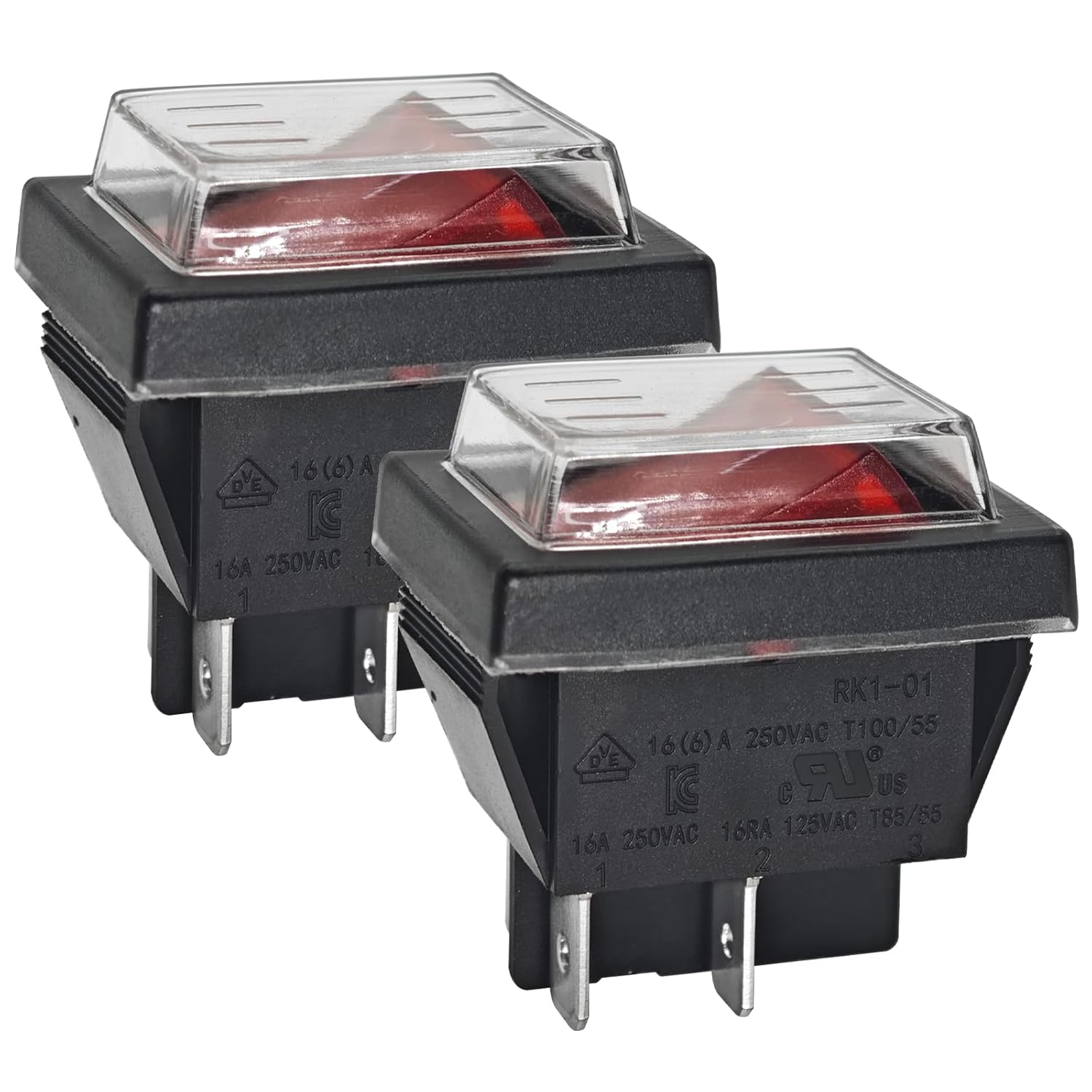 2 Interruttori A Bilanciere Per Aspirapolvere Industriale - ON/OFF DPST