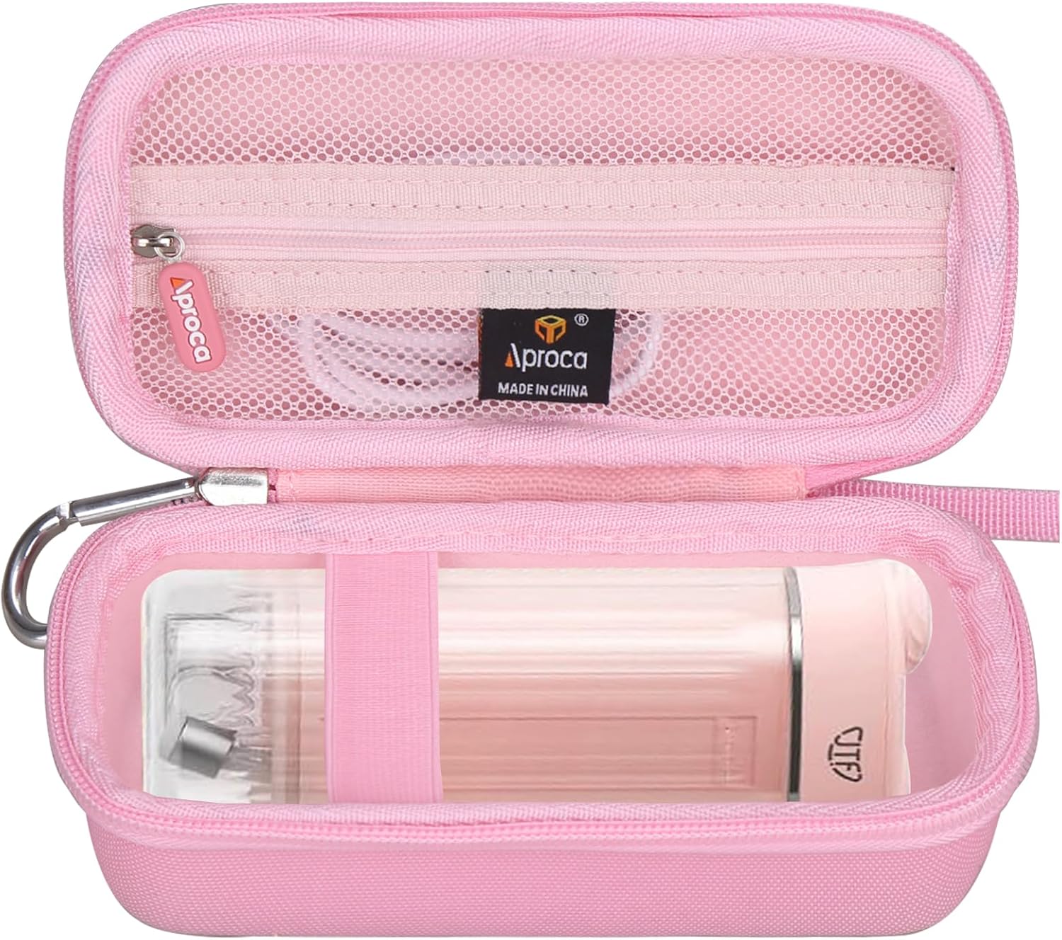 Aproca Hard Case Compatible with JTF Portable Mini Water Dental Flosser, Storage Bag for Flosser Accessories - Pink (Case Only)