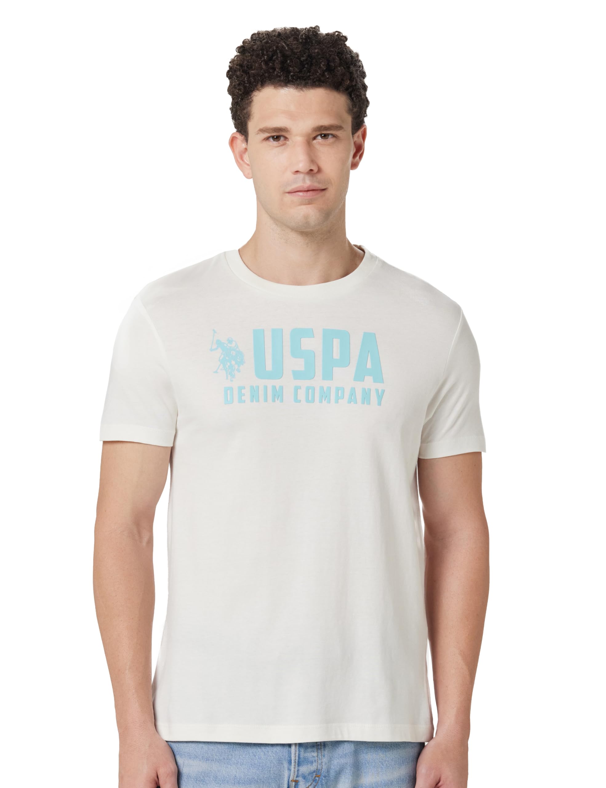 Denim Co. Mens White Half Sleeve Cotton Fitted T-Shirt-image-36