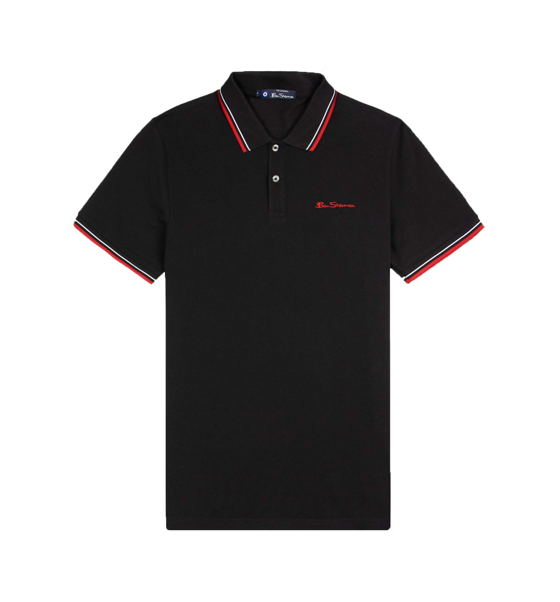 Ben-Sherman Men's Black Signature Twin Tipped Pk Polo Shirt 59310