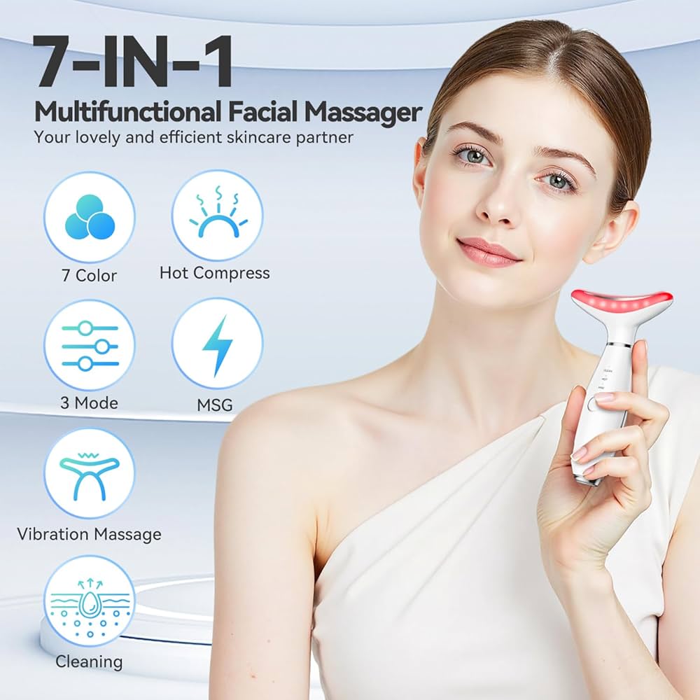 Amazon.com: 7 Color Neck Face Massager Tool, Facial Massager