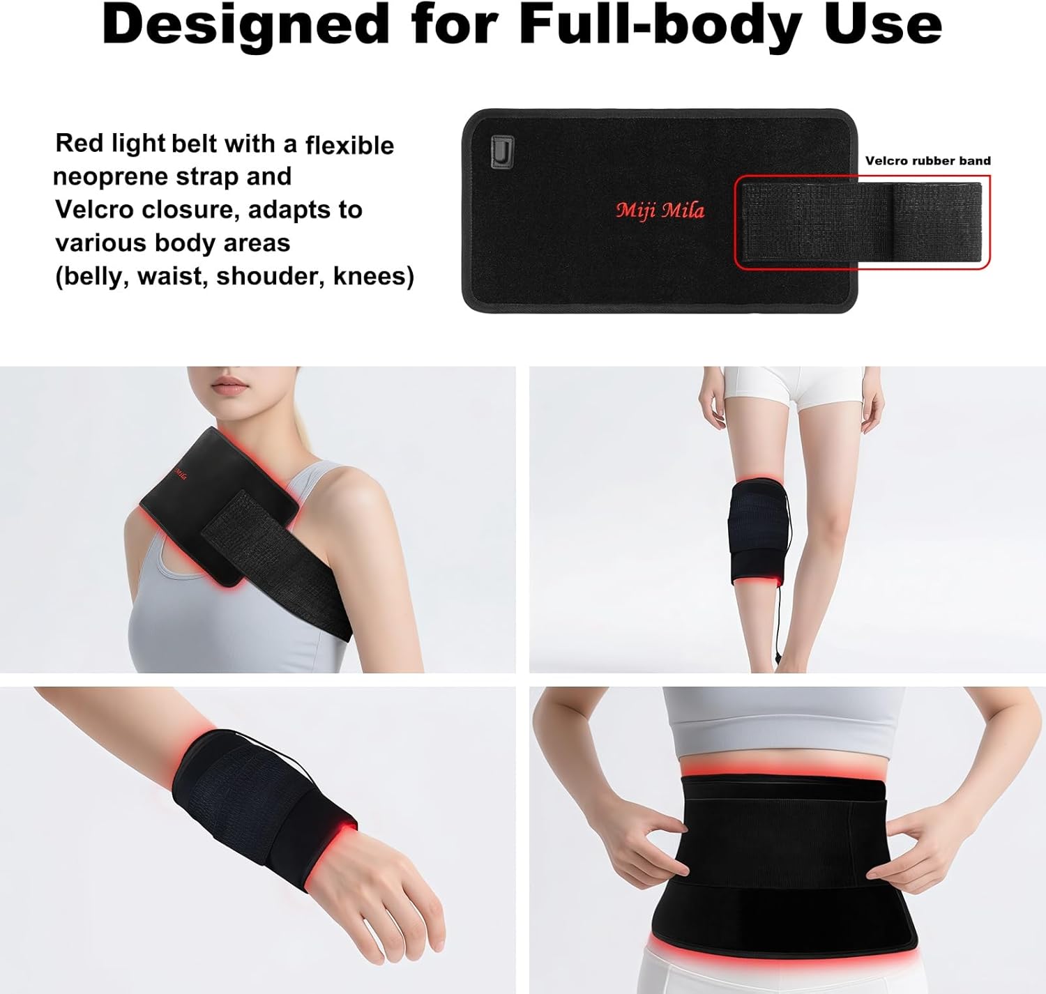 Red Light Belt Device : 3-in-1 660nm & 850nm Wearable Wrap Heating Pad with Timer – Back/Shoulder/Knee Comfort & Post-Activity Relaxation