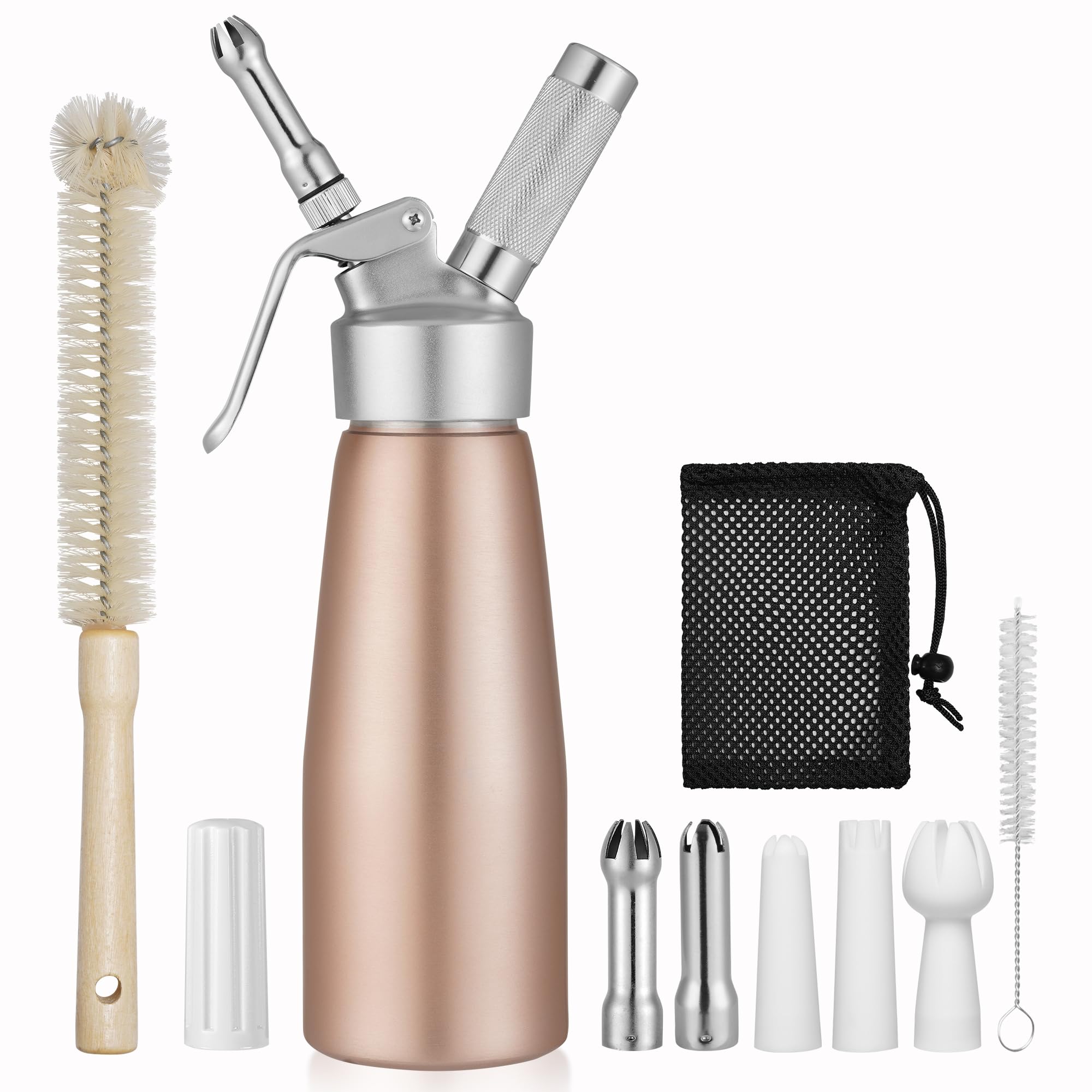 Sghtil Hand-Sahnespender - Manueller Schlagsahnebereiter Mit Edelstahl | Perfekt Für Küche, Kaffee & Desserts