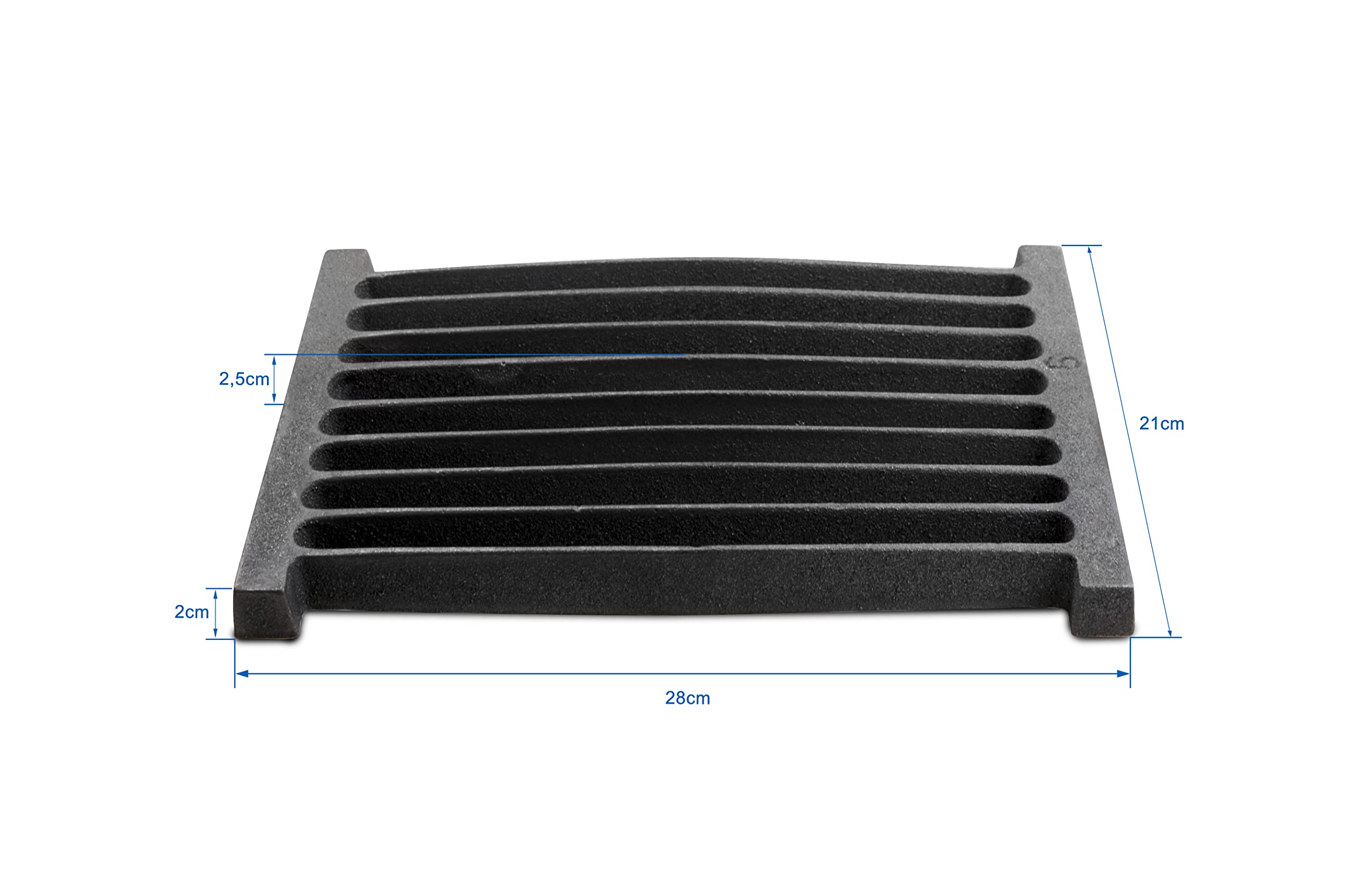 Feuerrost - Kohlerost - Ascherost - Kaminrost 28 x 21 cm, das Original aus massivem Gusseisen von Ihrem Grillrostprofi.