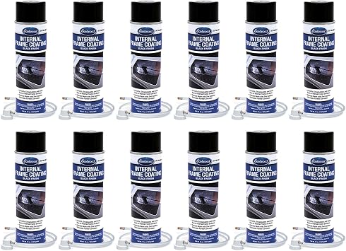 Eastwood Internal Frame Coating Aerosol | Internal chassiss Frame Rust Remover | Rust Converter and Prevention Aerosol Spray Undercoating for Vehicles |14 Oz, Black Case Pack of 12
