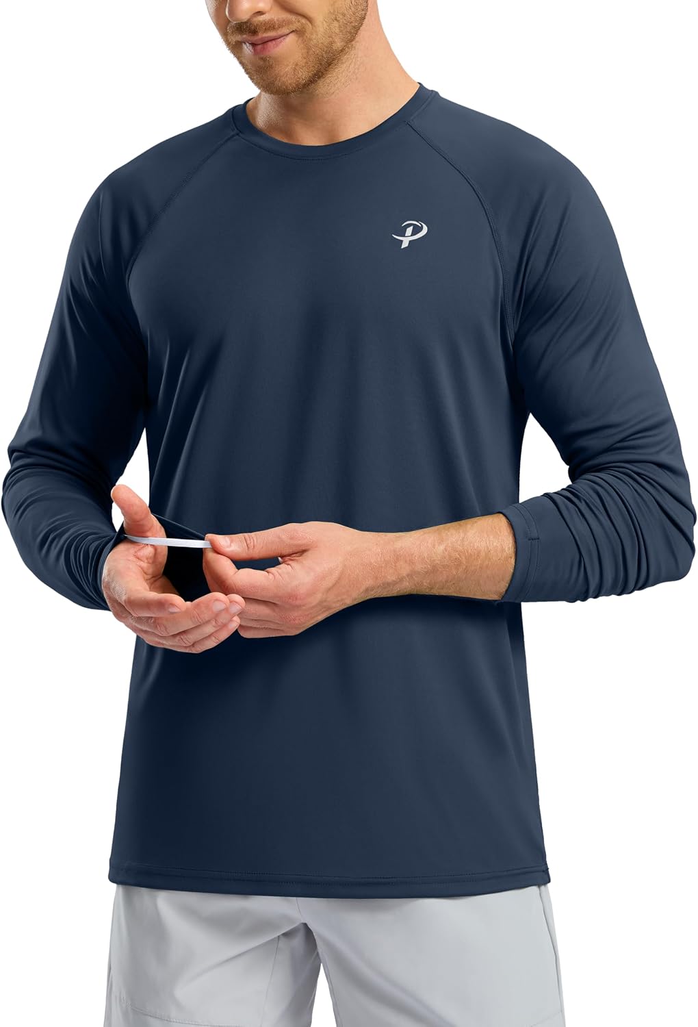 Pudolla Men's Sun Protection Shirts UV SPF UPF 50+ Rash Guard Long Sleeve Lightweight Quick Dry Brethable Swimming Fishing