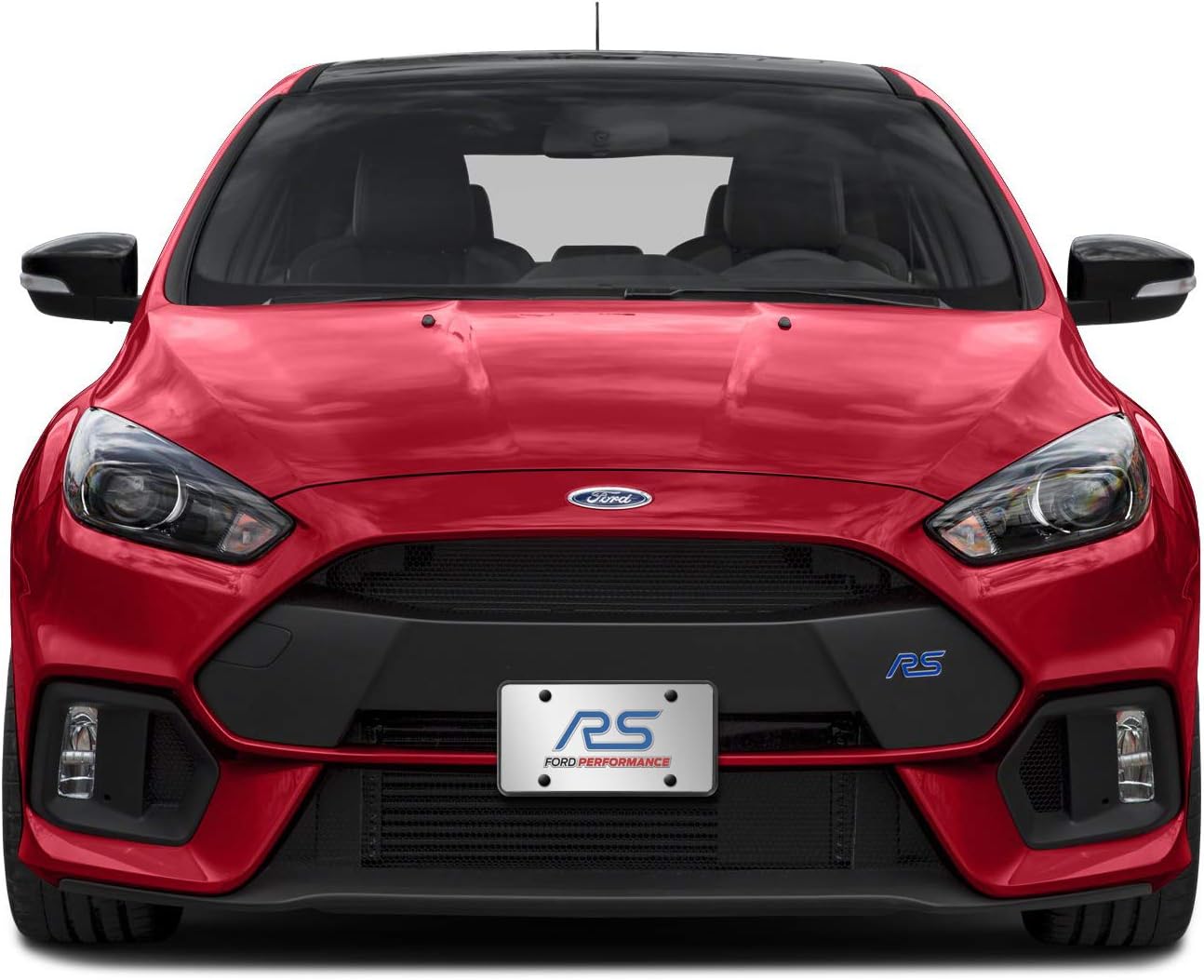 iPick Image for Ford Focus RS 3D Logo Mirror Chrome Stainless Steel License Plate - Official Licensed