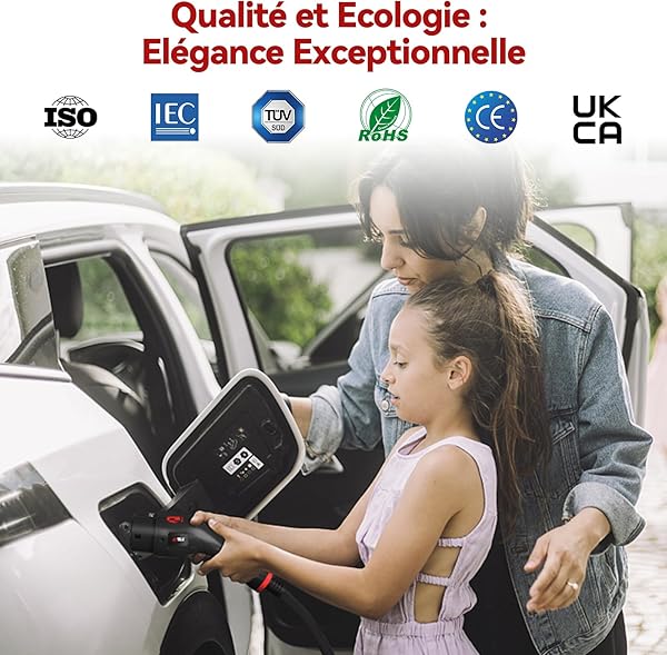 MCEVKELN Câble Type 2 Câble de Recharge Voiture Électrique et Hybride 22kW Triphasé |32A |10 Mètre | Type 2 à Type 2 Câble EV Chargeur Compatible avec e-208, Spring, Model Y/3, Zoe, Kona EV etc - 5