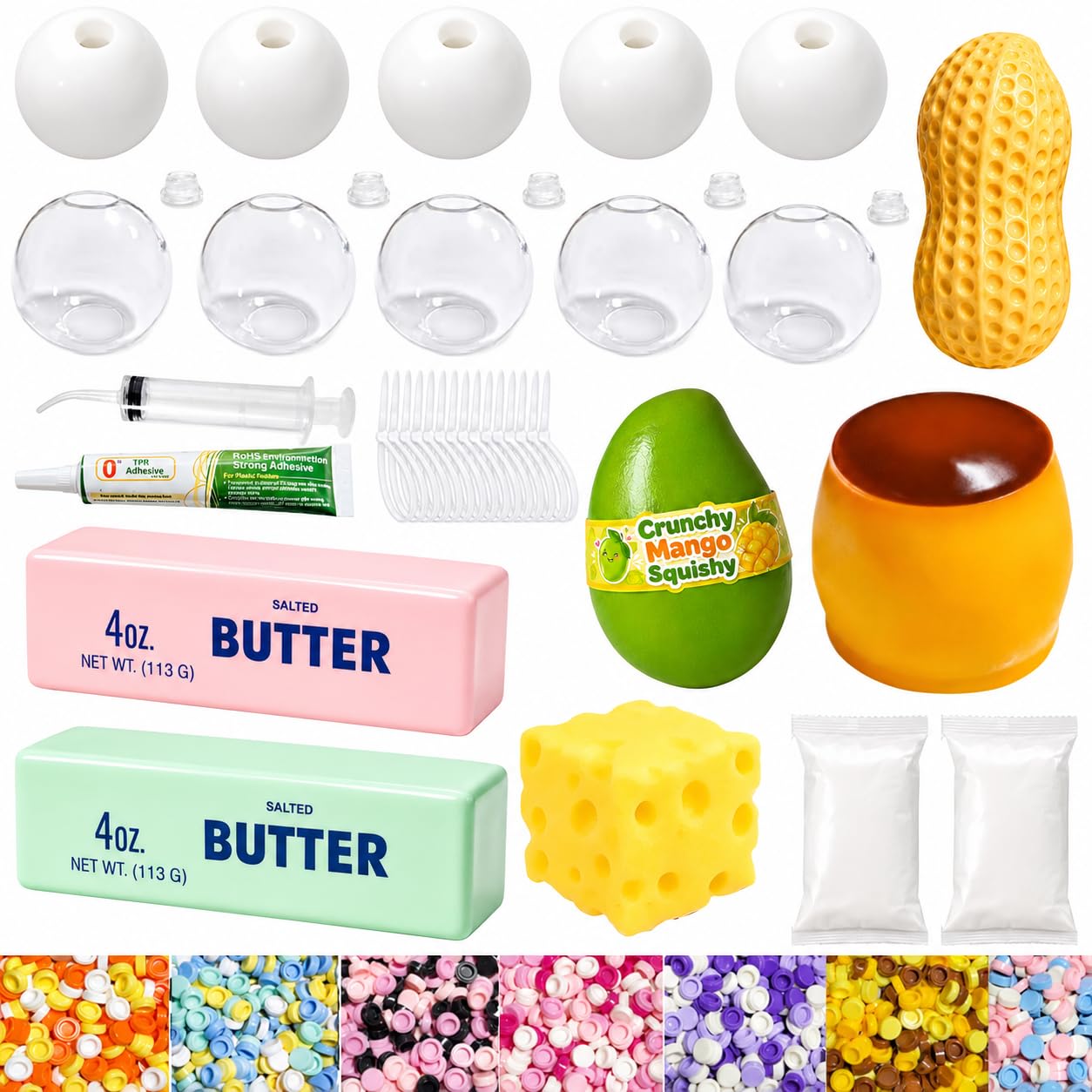 16PCS Squishy Making Kit, DIY Stress Ball Making Set Empty Squishy Skins