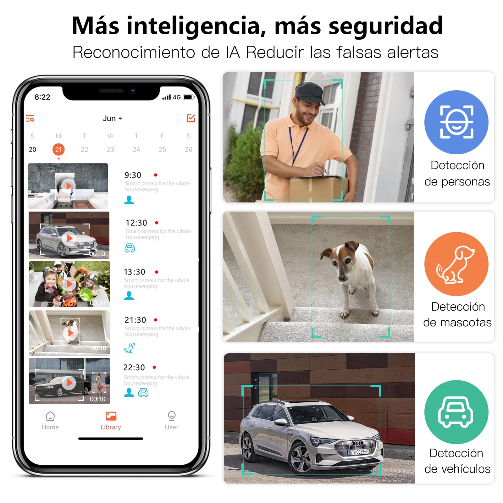 G-ELEK Cámara de vigilancia para exteriores, con batería inalámbrica, resistente a la intemperie, 2 K, 3 MP, HD, visión nocturna a color, detección de movimiento PIR, audio de 2 vías, memoria local