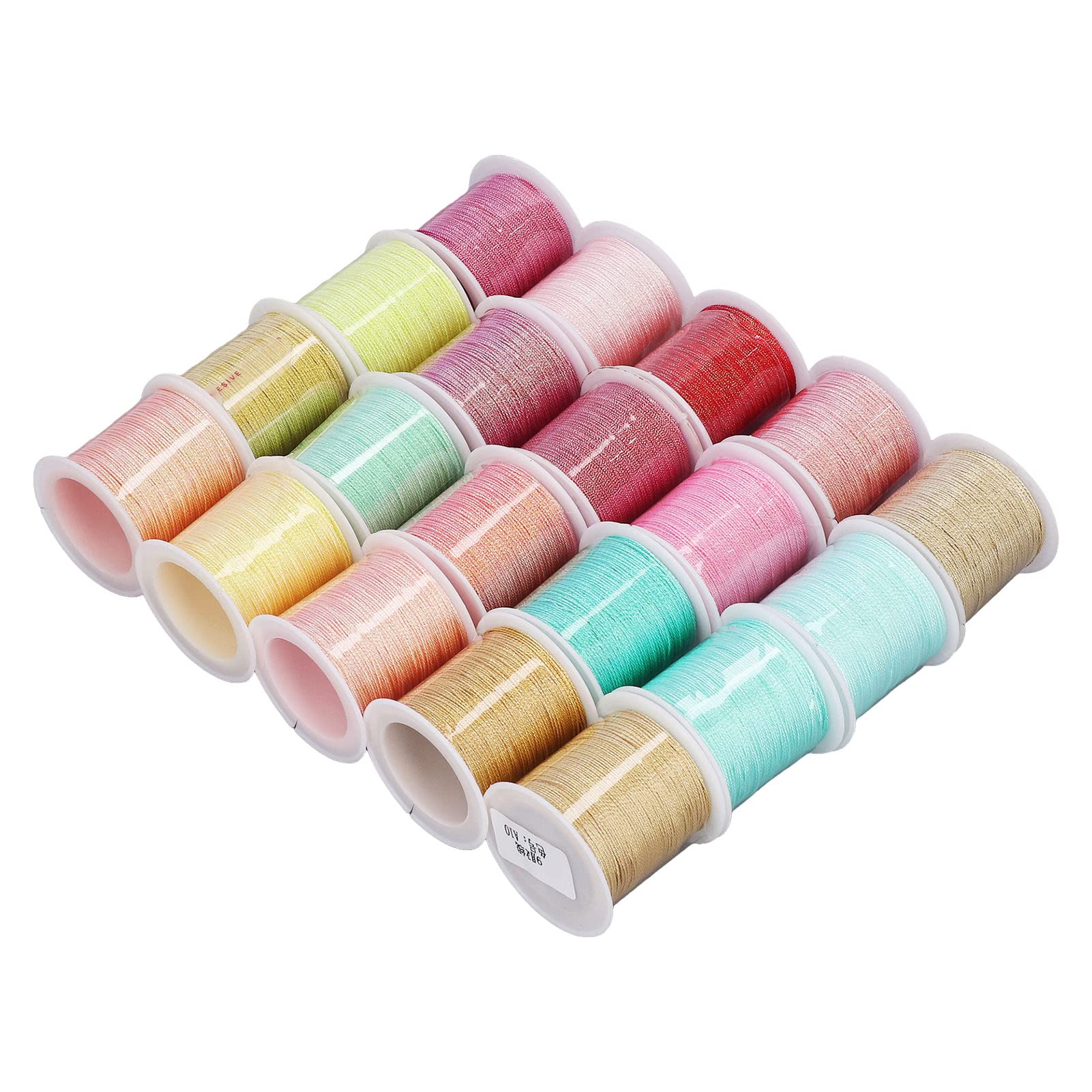 Juego de Regalo de Hilo de Bordar de 9 Hebras, 20 Piezas de Colores Vibrantes para Coser a Mano, Manualidades, Poliéster, 35 M