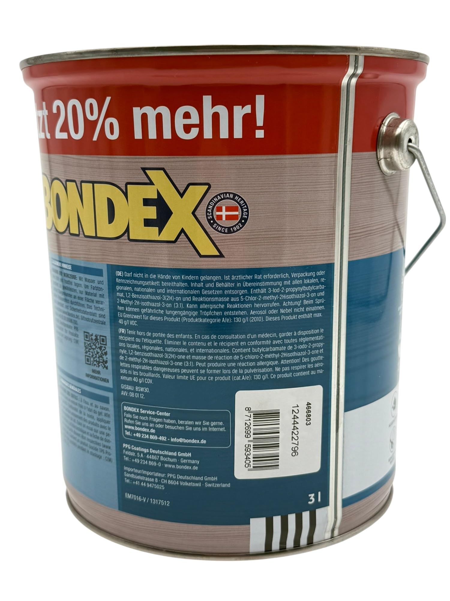 zbs24 Bondex Wetterschutzfarbe für Außen, atmungsaktiv, bis zu 10 Jahre Wetterschutz, extreme Deckkraft, einfache Verarbeitung, für Holz, inkl. 3-teiliges Pinselset (achatgrau RAL7038, 3 Liters)