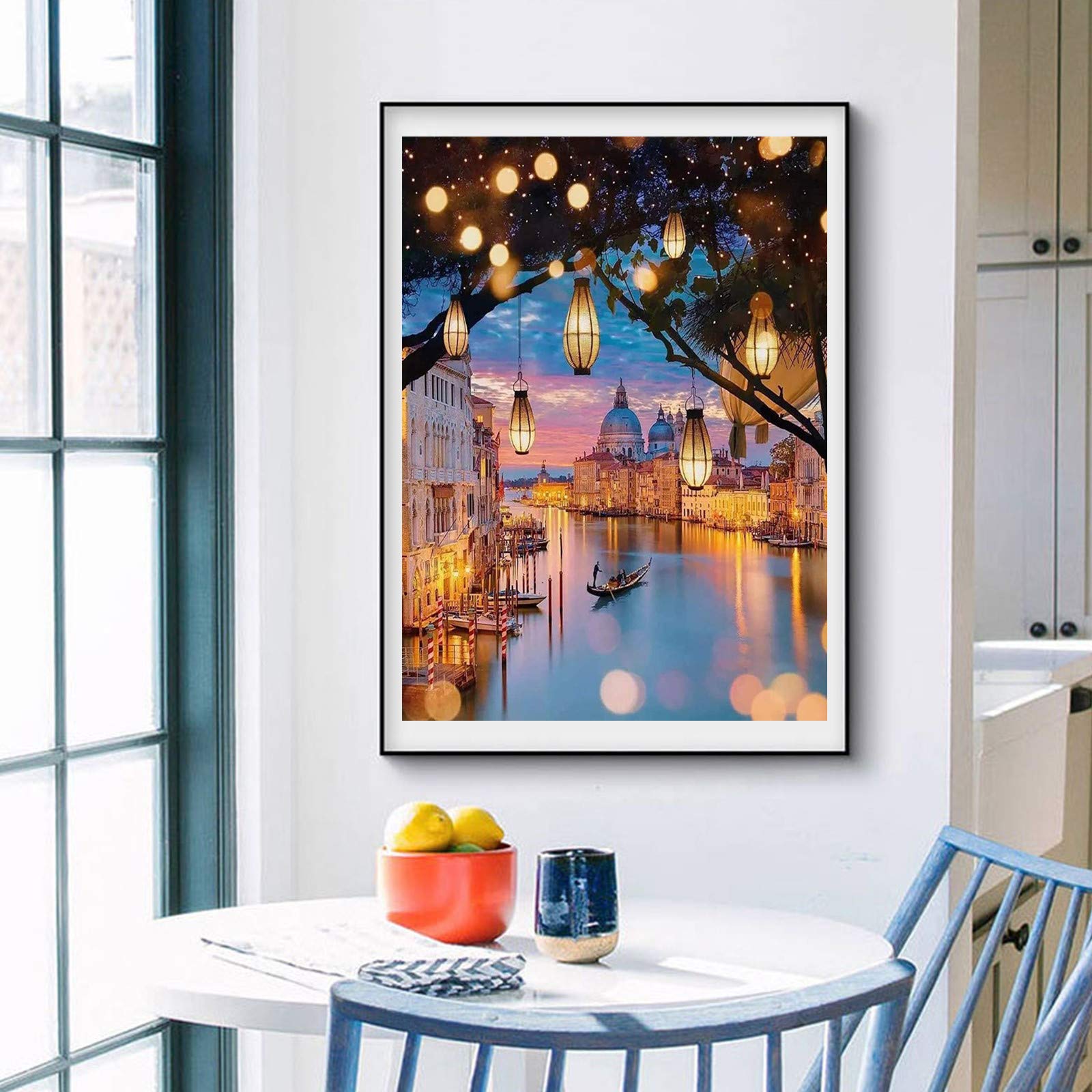 Kit Diamond Painting 30x40cm - Piccola Casa Sotto Montagna Innevata, Con Diamanti 5D E Attrezzi - Foto 11