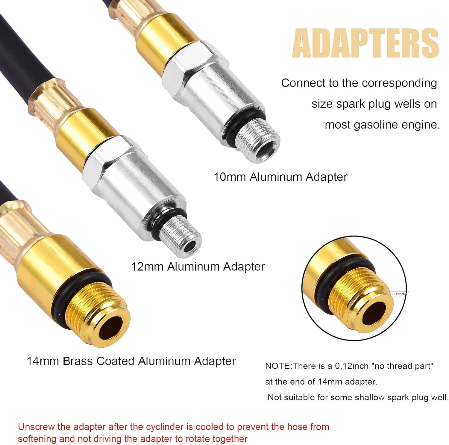 Cylinder Leak Down Tester Kit, Dual Gauge Gasoline Engine Compression Tester with Leak Rate% Reading, 14mm & 18mm Spark Plug Adapters, Automotive Diagnostic Tool