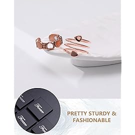 Feraco Copper Rings for Women,Magnetic Ring,Ladies Fingers Thumb 100% Solid Pure Copper Jewelry Gift,Size Adjustable,2Pcs