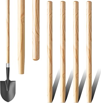 Menkxi 4 Pcs Wooden Shovel Handle Replacement 41" 104cm for Long D Handle Shovels Garden Tool, 1-1/2" Diameter