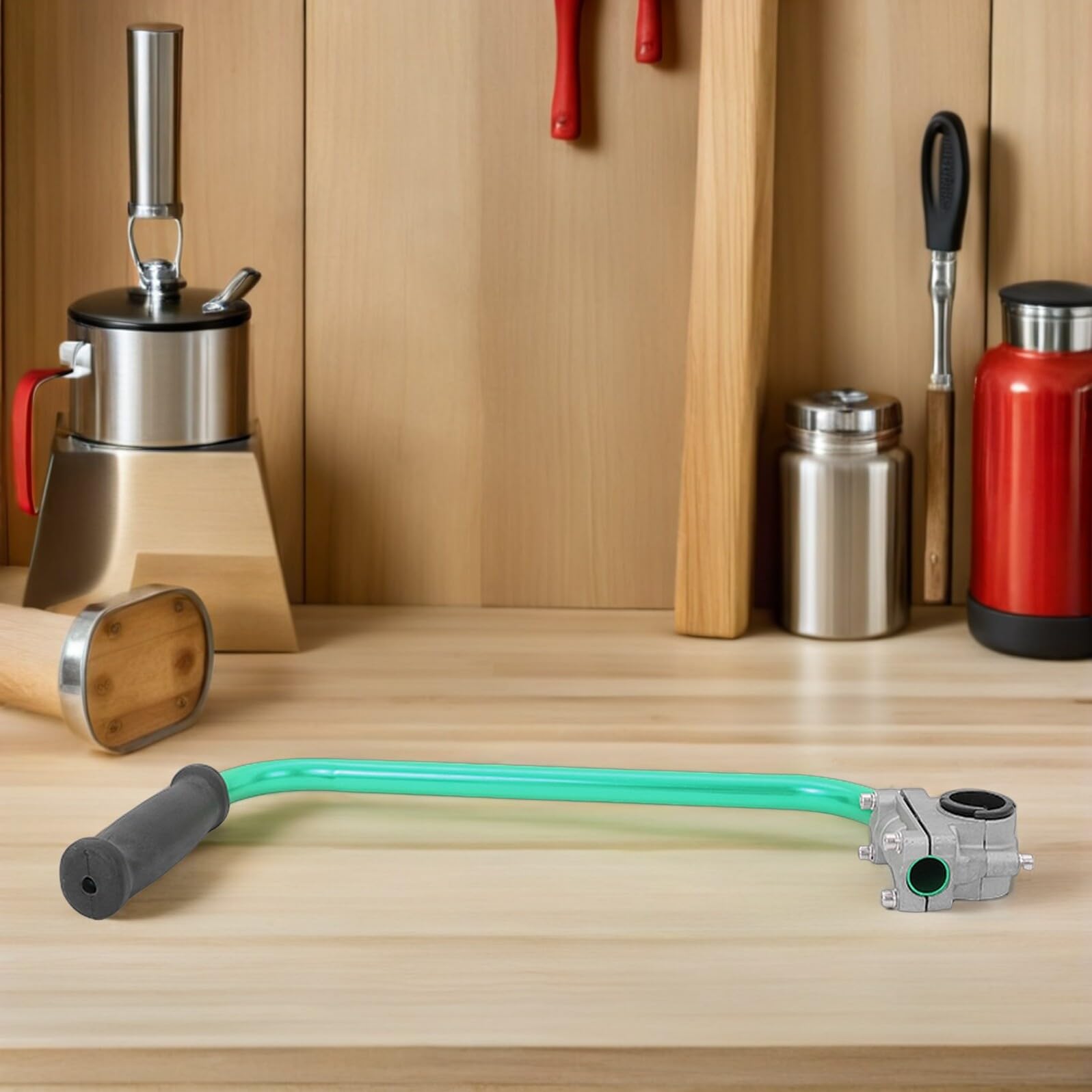 Maniglia di Supporto Regolabile per Tosaerba con Cinghia Verde, Impugnatura Ergonomica per Decespugliatore e Accessori da Giardinaggio per Manutenzione Prato e Uso Prolungato