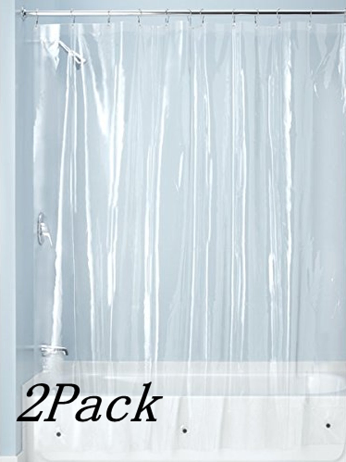 Ghooss PEVA 4G Shower Curtain Liner (Pack of 2),Bathroom Liner,72 Inch by 72 Inch - Clear