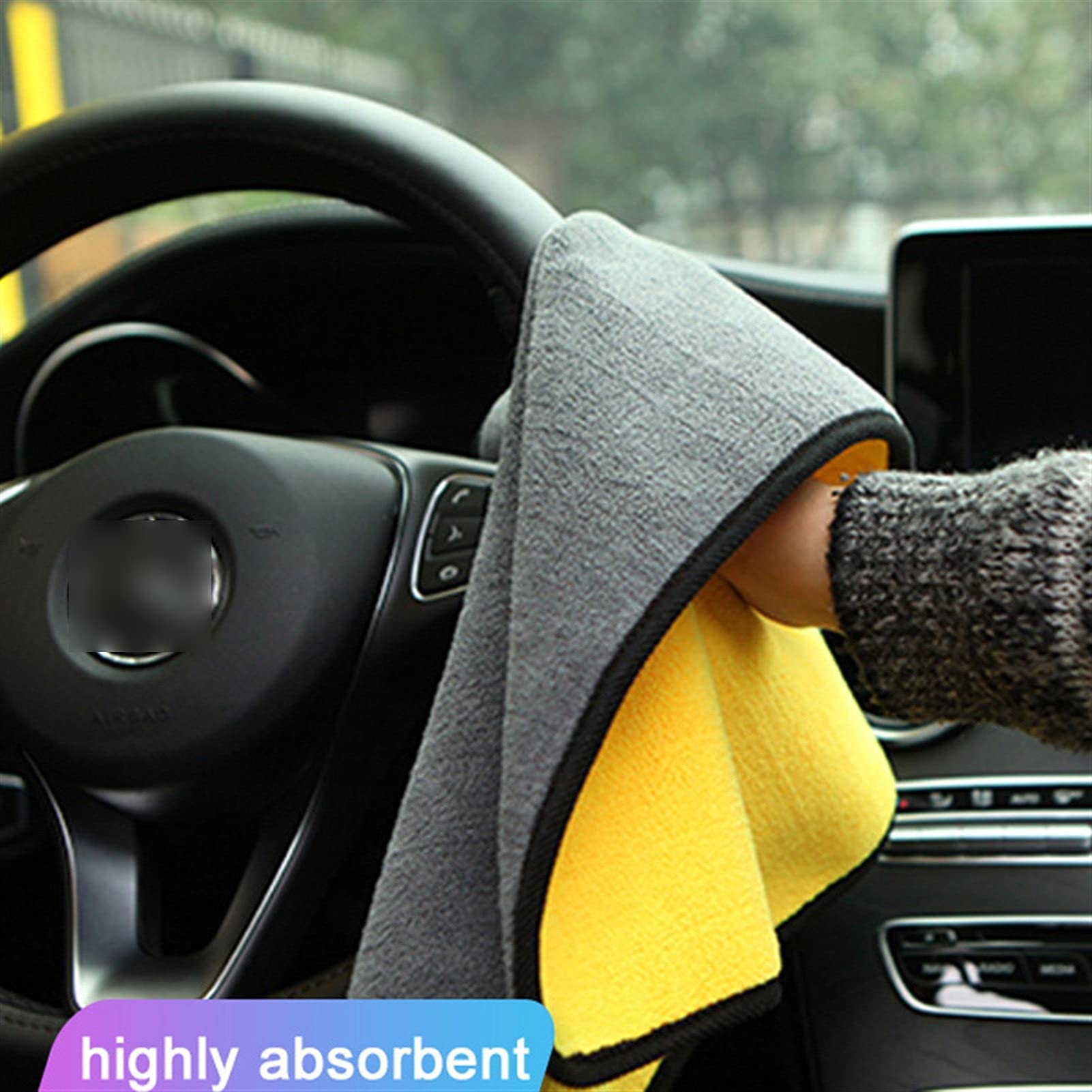 Toalla seca Toallas de lavado de autos Secado de microfibra Toalla extra suave Toalla de cuidado de limpieza Detalle Toalla de lavado de vehículos (Color : 30cmX30cm 3pcs, Material : Superfine Fiber)