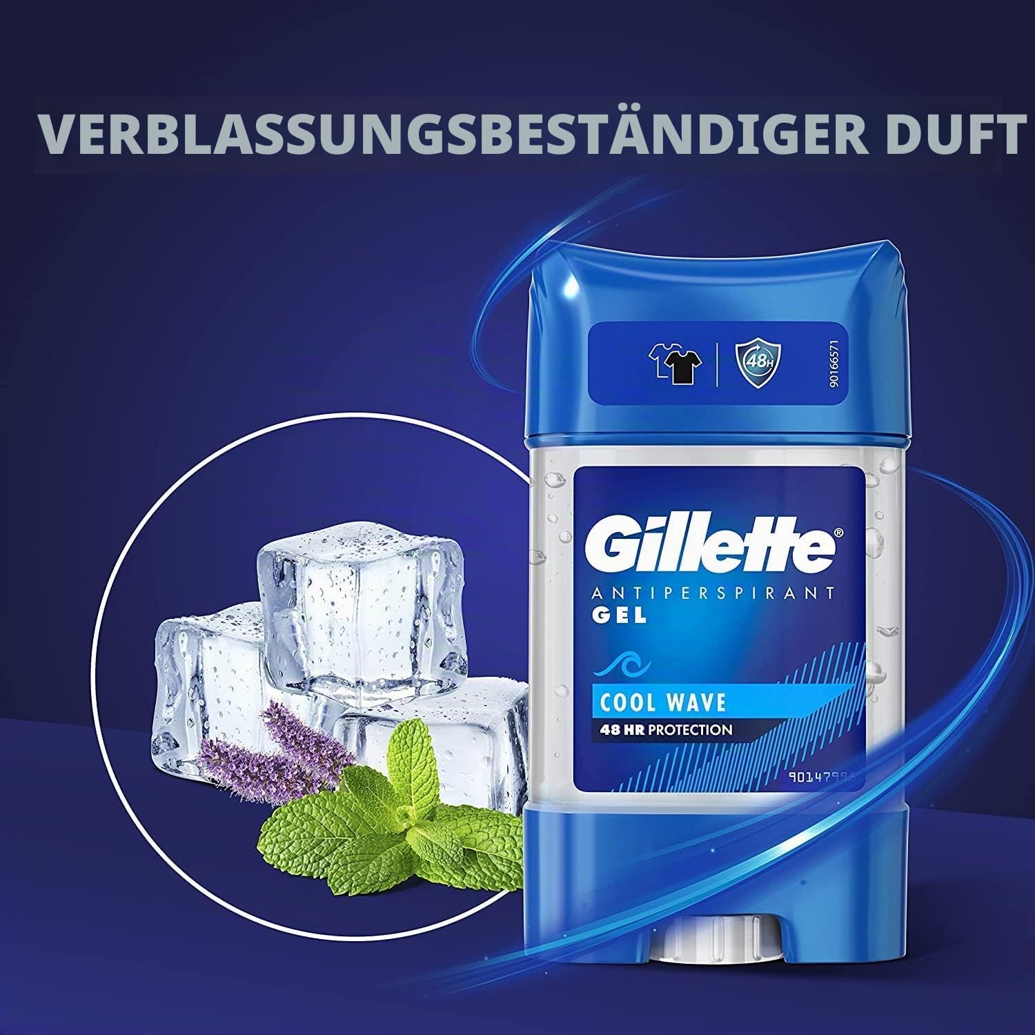 Gillette Antitranspirant Deo Gel für Männer, 420 ml (70 ml x 6), 48h unsichtbarer Schweiß- und Geruchsschutz, kühle Welle, Verpackung kann variieren