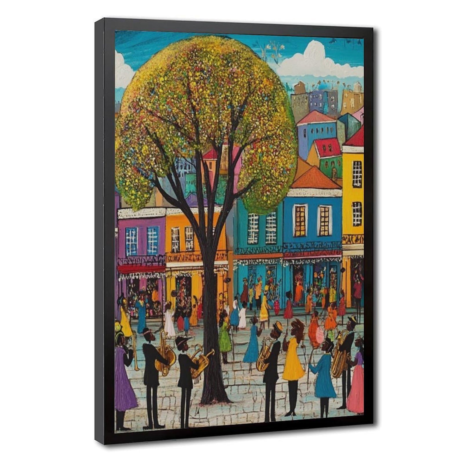 LXWNZE Festival del Mardi Gras, poster su tela colorato con scena di festival, decorazione per camera da letto, ufficio, stanza, regalo, 40,6 cm di lunghezza x 61 cm di larghezza
