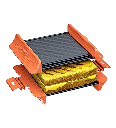 MACONEE Microwave Sandwich Maker | Panini Press Sandwich Maker | Microwave Grill Tray Crisper | Grill Fas
