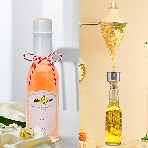 Vista 20 de Encheng Paquete de 35 botellas de salsa picante de 5 onzas con tapas, botellas de vidrio Woozy con insertos de gotero y cápsulas retráctiles, Negro