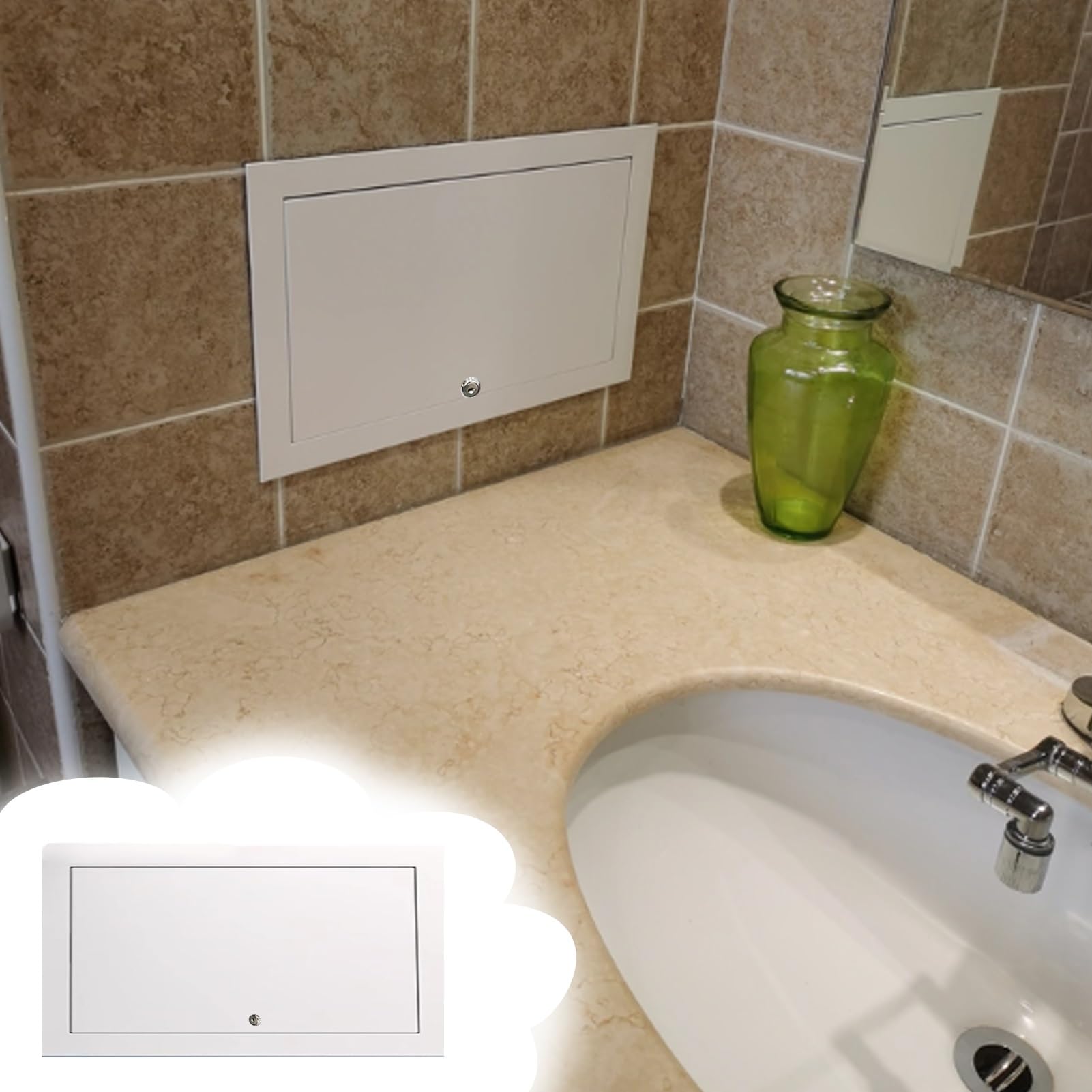 Minglez Plumbing Access Door Inspection Door with Lock, Ceiling/Wall Attic Access Panel for Drywall, Electrical Panel Door 24x24 24x20 24x18 24x16 24x6(200x250mm/8x10in)