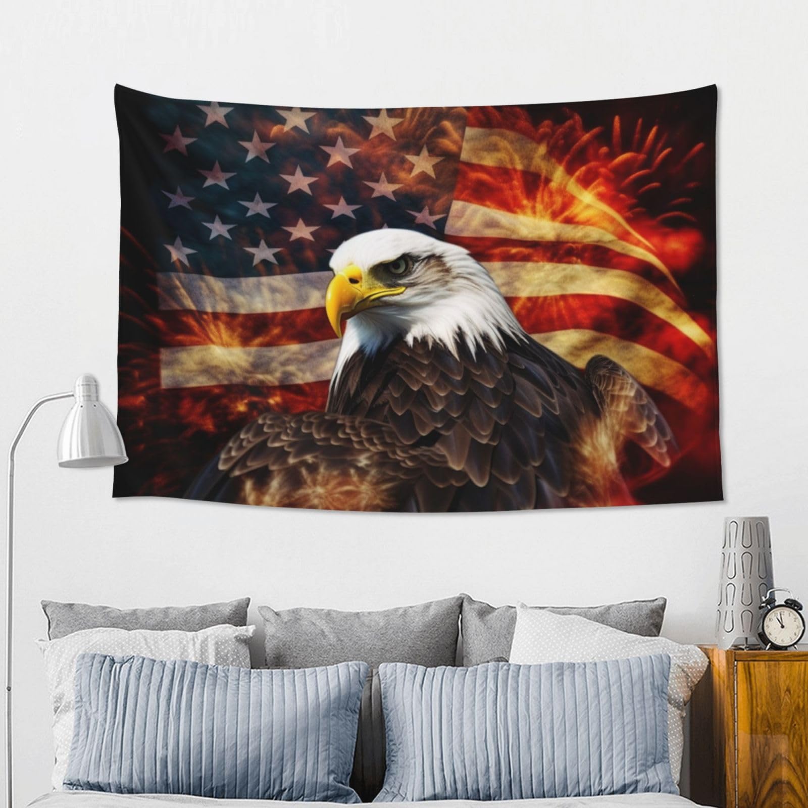 Amazon.com: AdaNti American Flag Fire Eagle print Tapestry