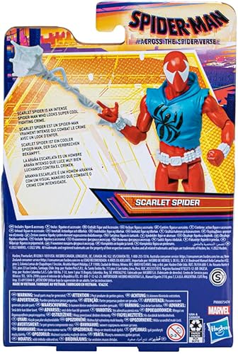 Miniatura 3 de Marvel Spider-Man: Across The Spider-Verse Scarlet Spider Toy, figura de acción a escala de 6 pulgadas con accesorio de red, juguete de Marvel para