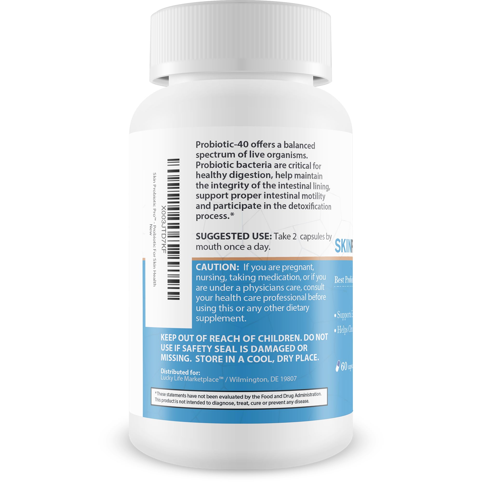 Skin Probiotic Pro - Support Healthy Skin from the Inside Out with a Probiotic Skin Health Support - Help Support Decreased Blemishes, Pimples, Redness - Probiotics for Hydrated & Healthy Looking Skin — Amazon image 3