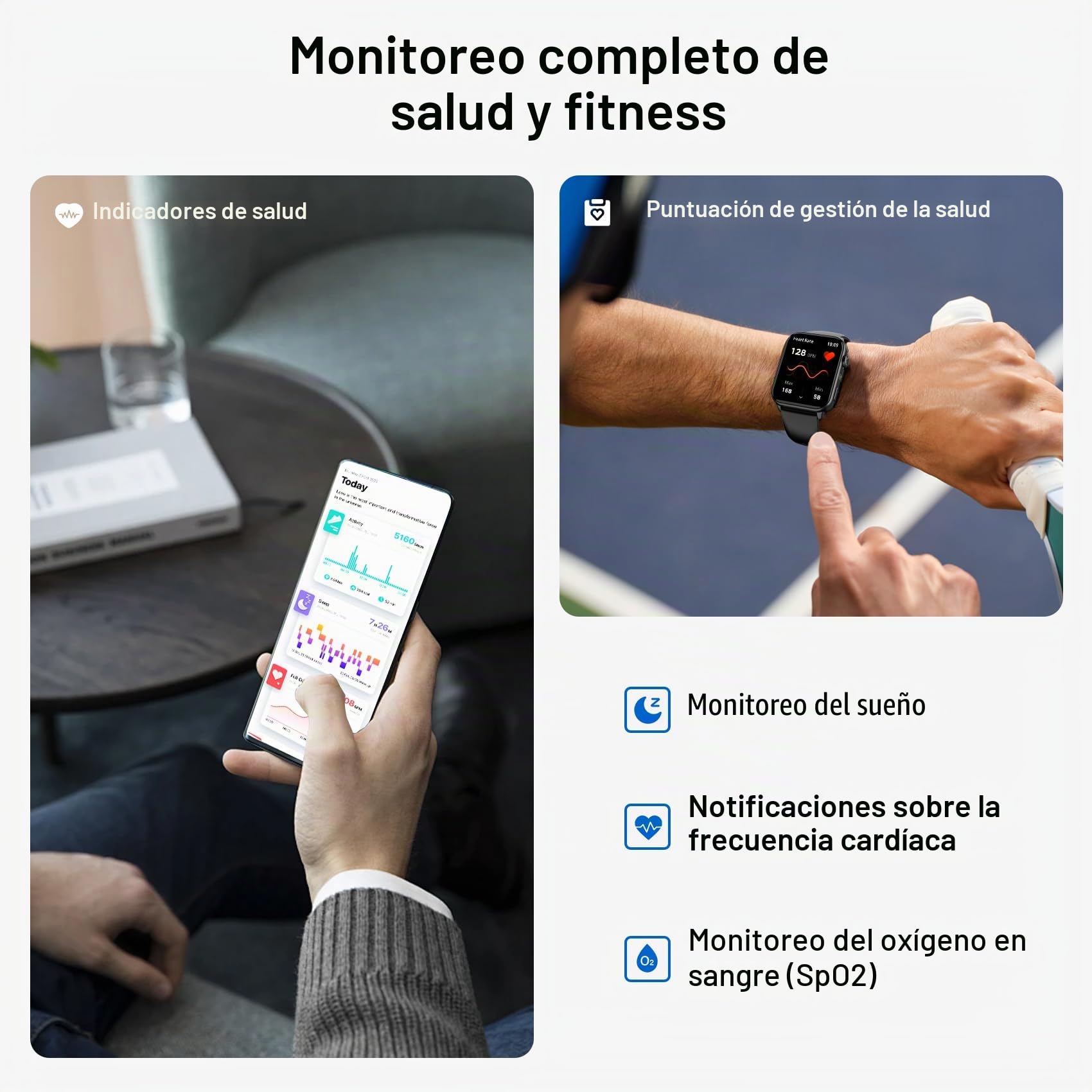 Reloj Inteligente Hombre Mujer, Smartwatch Hombre con Linterna y Llamadas Bluetooth, Smart Watch con 2 Correas, Notificación, Podómetro, Pulsómetro, 100+ Modos Deportivos, Smartwatch para Android iOS