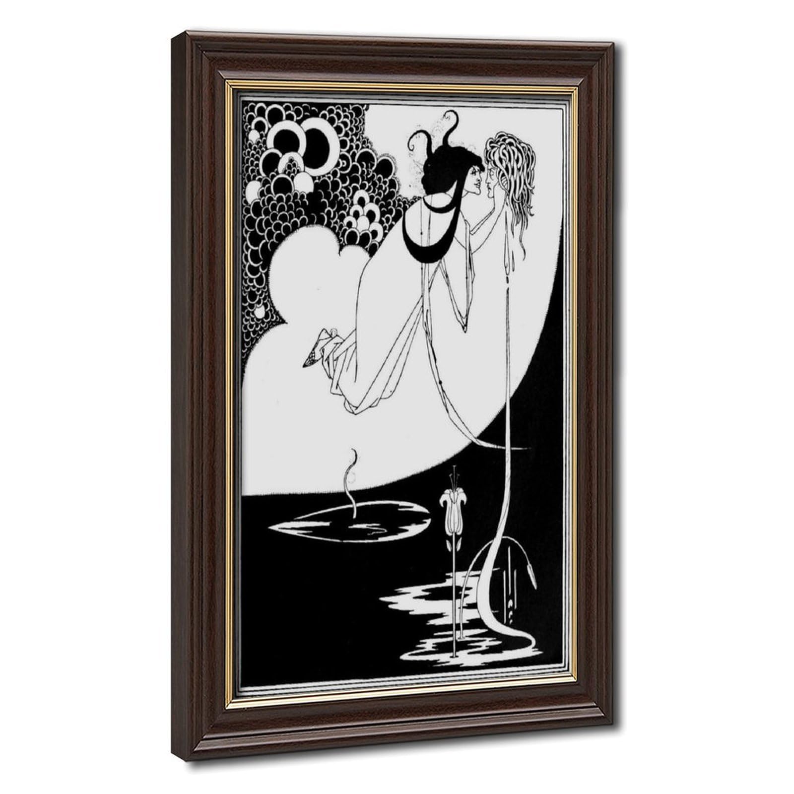 WCYB The Climax by Aubrey Beardsley From Salome by Oscar Wilde 1893 Posters Prints Canvas Deco Paintings Wall Art Hangable Frame 24" L X 36" W