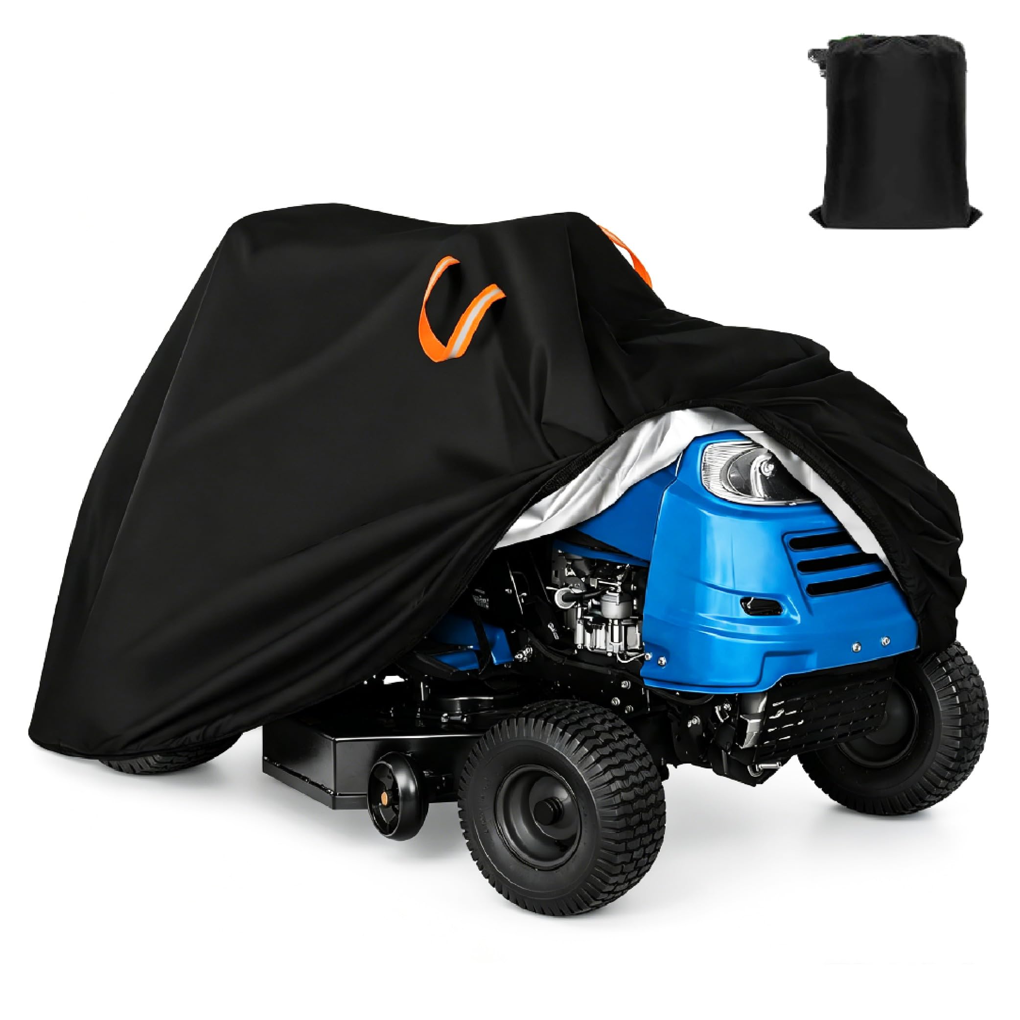 ZKSJFU Lawn Mower Cover for Castelgarden XE 866 B 2014-2022 26", 420D Waterproof Oxford Cloth Ride On Mower Cover with Reflective Handle