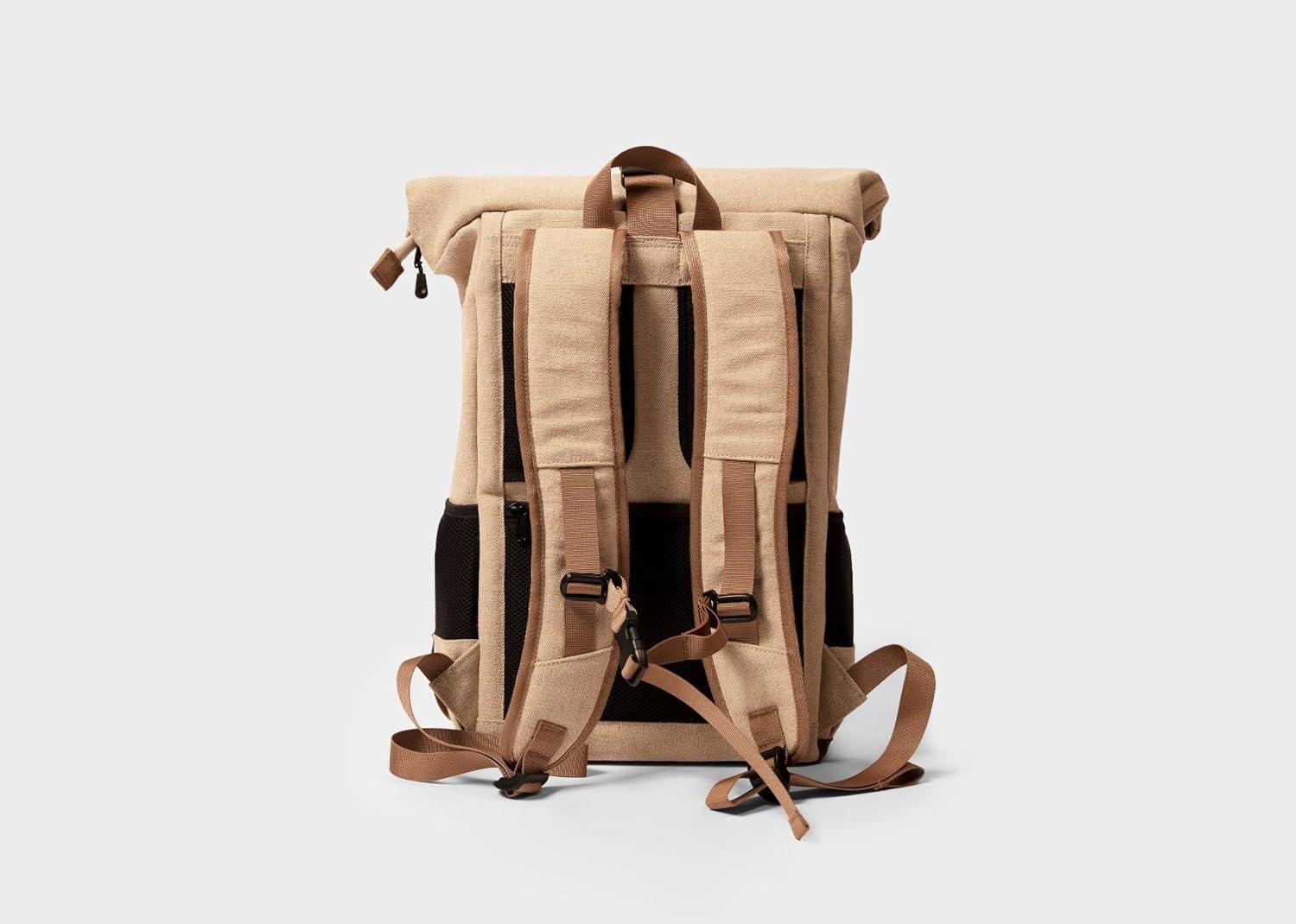 8000Kicks Everyday Hemp Backpack - Lightweight and Weatherproof Backpack for Work and Travel with Anti-theft pocket and Spacious Interior (Beige)