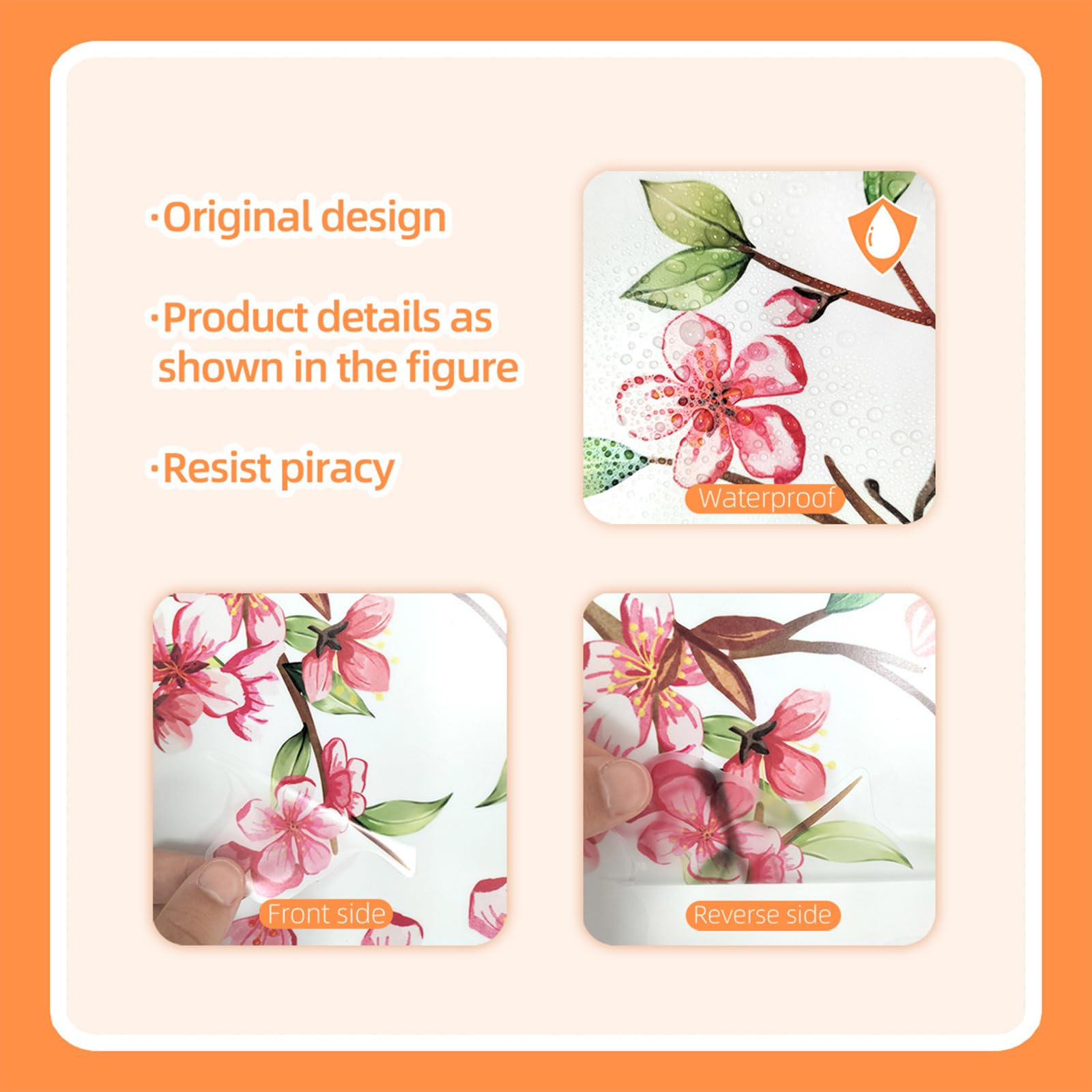 AIYANG Calcomanías De Pared Grandes De Cerezo, Color Blanco, Rosa, Flor De Cerezo, Ramas De árbol