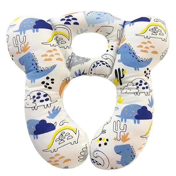 Baby Travel Pillow,Soft and Skin Friendly Kids Cushion for Car Seat - Newborn Pillow for Pushchair,Car Seat,Travel (Blue Dinosaur)