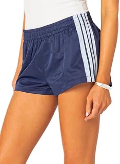 Women Striped Athletic Shorts Elastic Waist Side Stripe Casual Shorts Loose Patchwork Workout Sweat Shorts