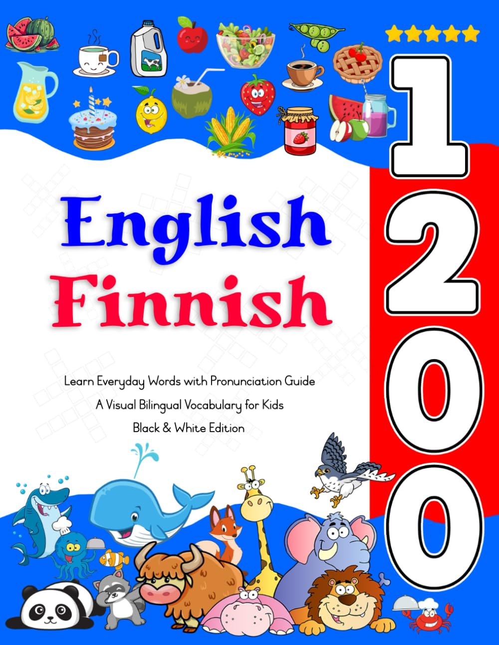 Learn English Finnish 1200 Everyday Words with Pronunciation Guide: A Visual Bilingual Vocabulary for Kids