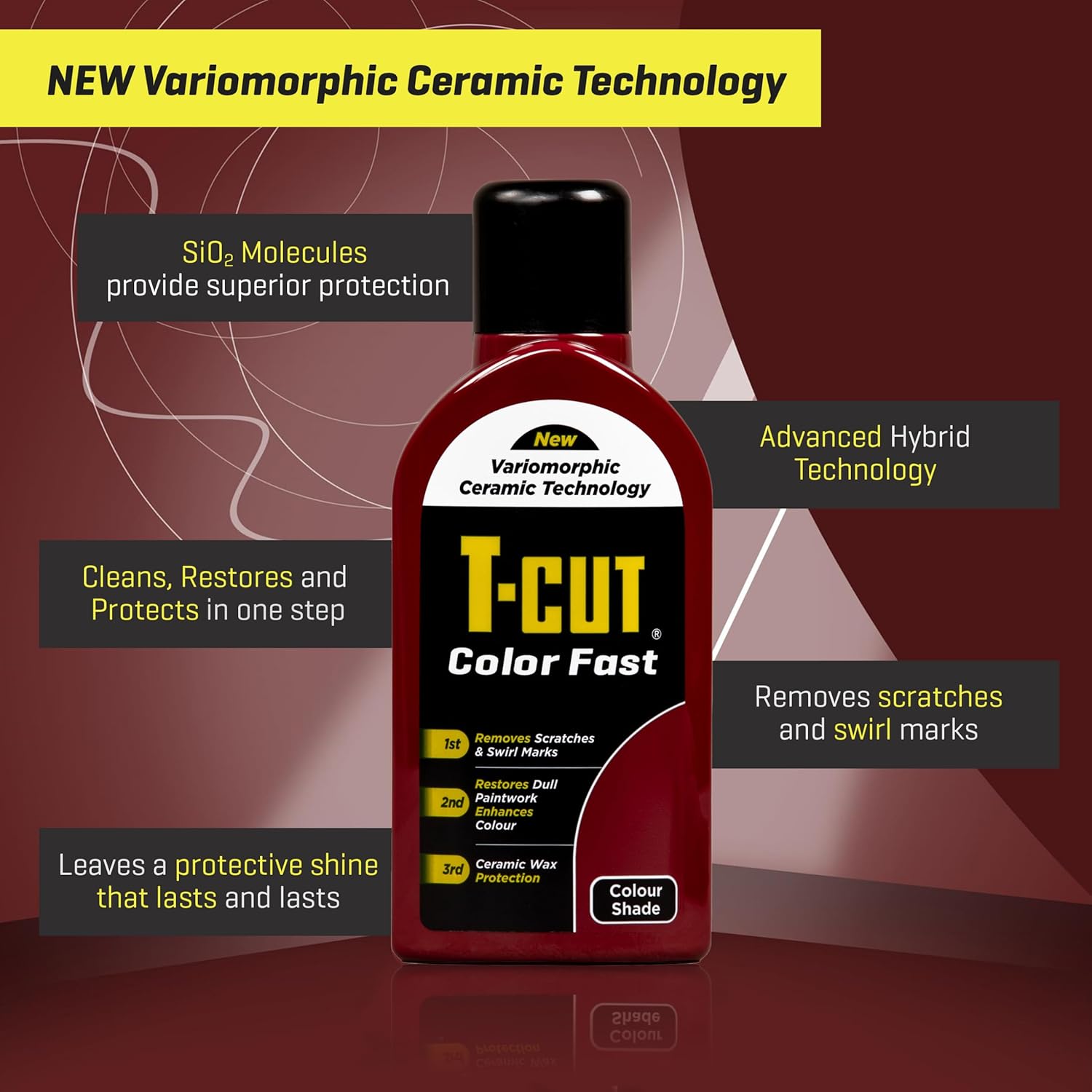 T-Cut Dark Red Scratch Remover Color Fast Paintwork Restorer Car Polish, 13 Colors Available, 17 Fl Oz - Image 4