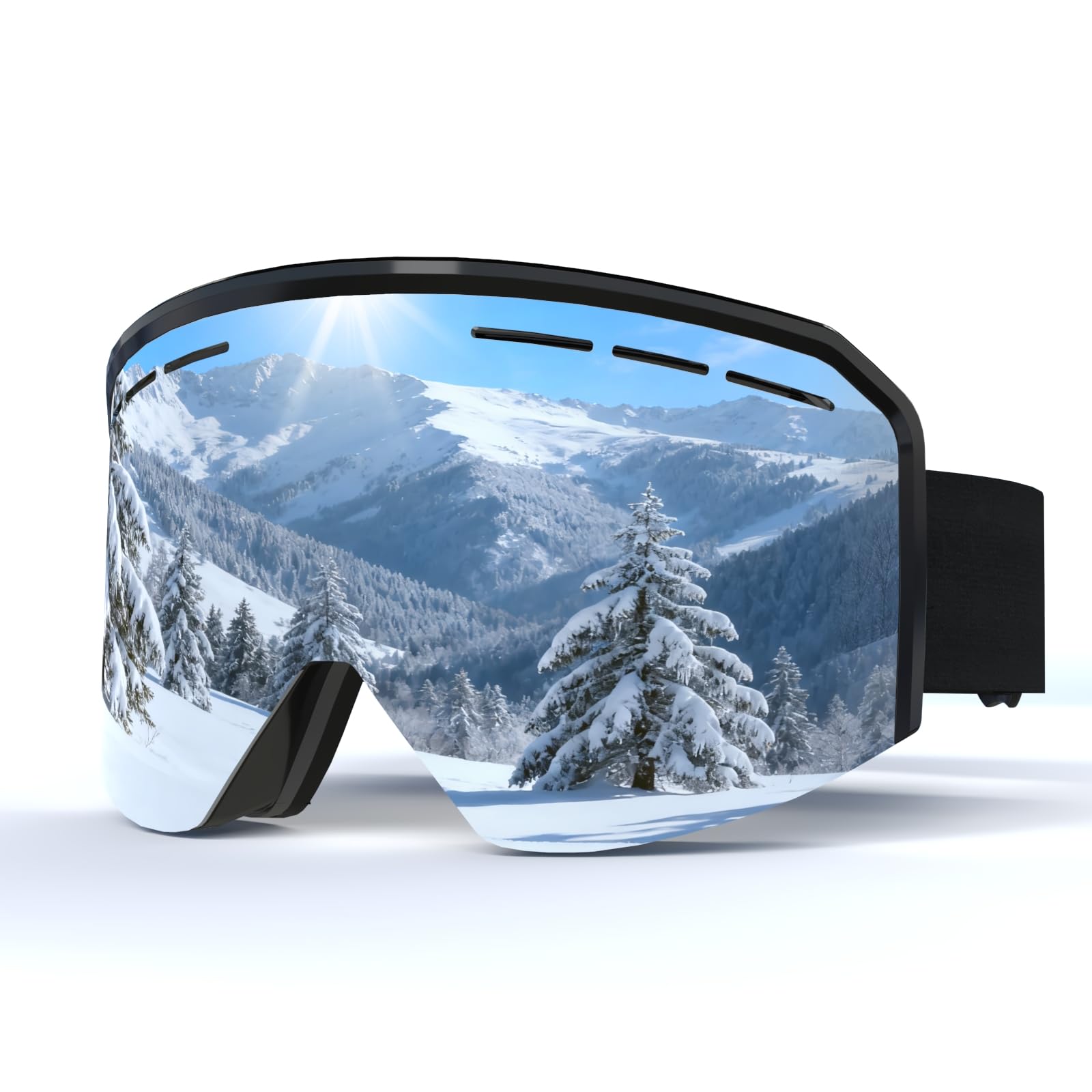 Lunettes de ski OTG anti-poussière et coupe-vent pour sport d'hiver