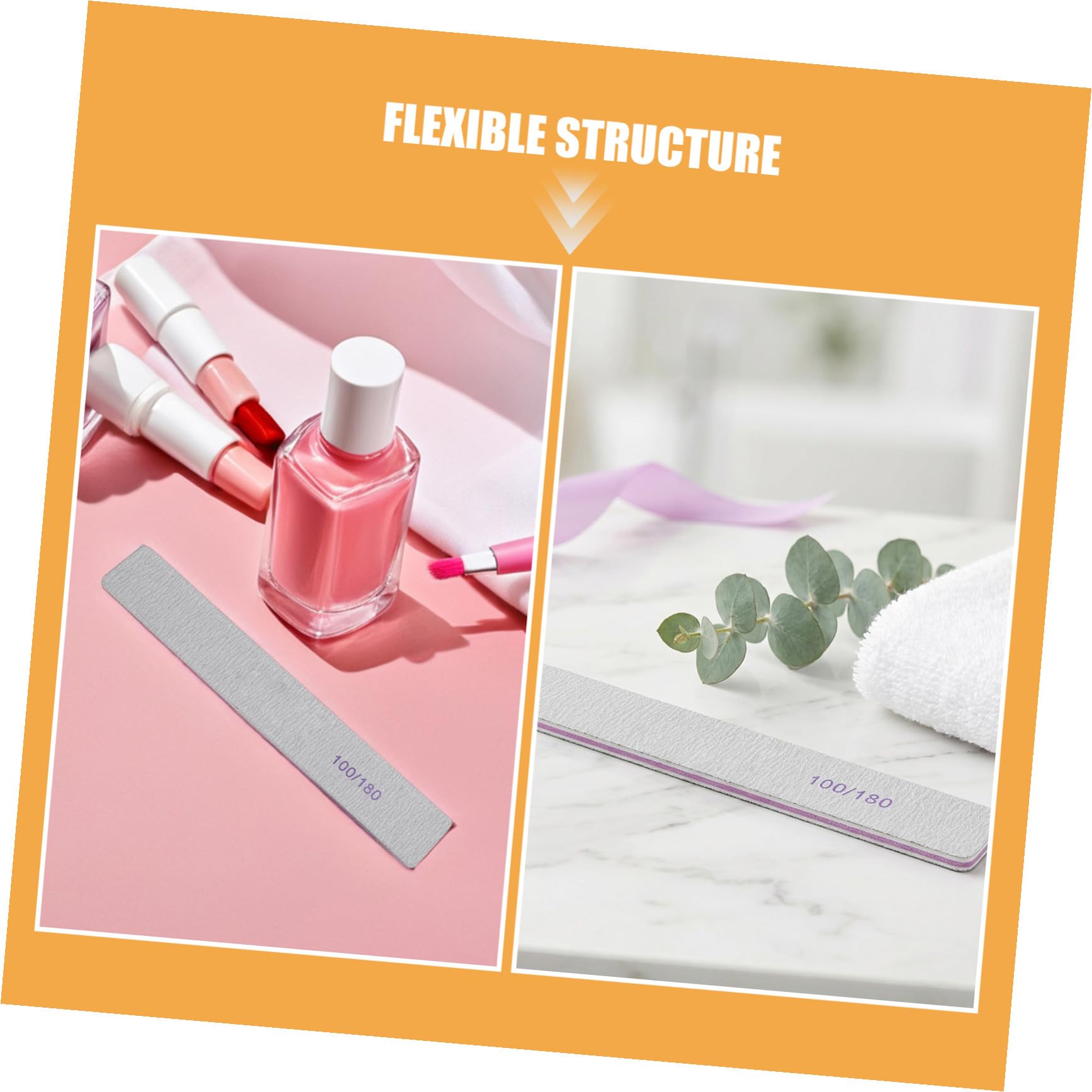 50 Pezzi Lima per Unghie 100/180 Grana Abrasiva e EVA, Portatile e Flessibile per Manicure Professionale su Unghie Naturali e Acriliche