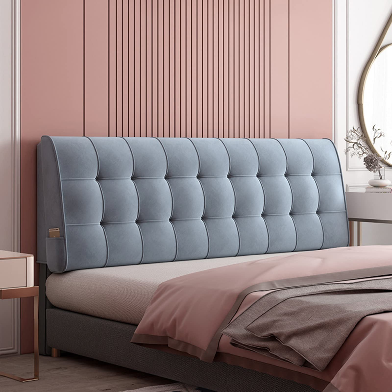 Coussin de tête de lit douillet en velours pour vos soirées lecture