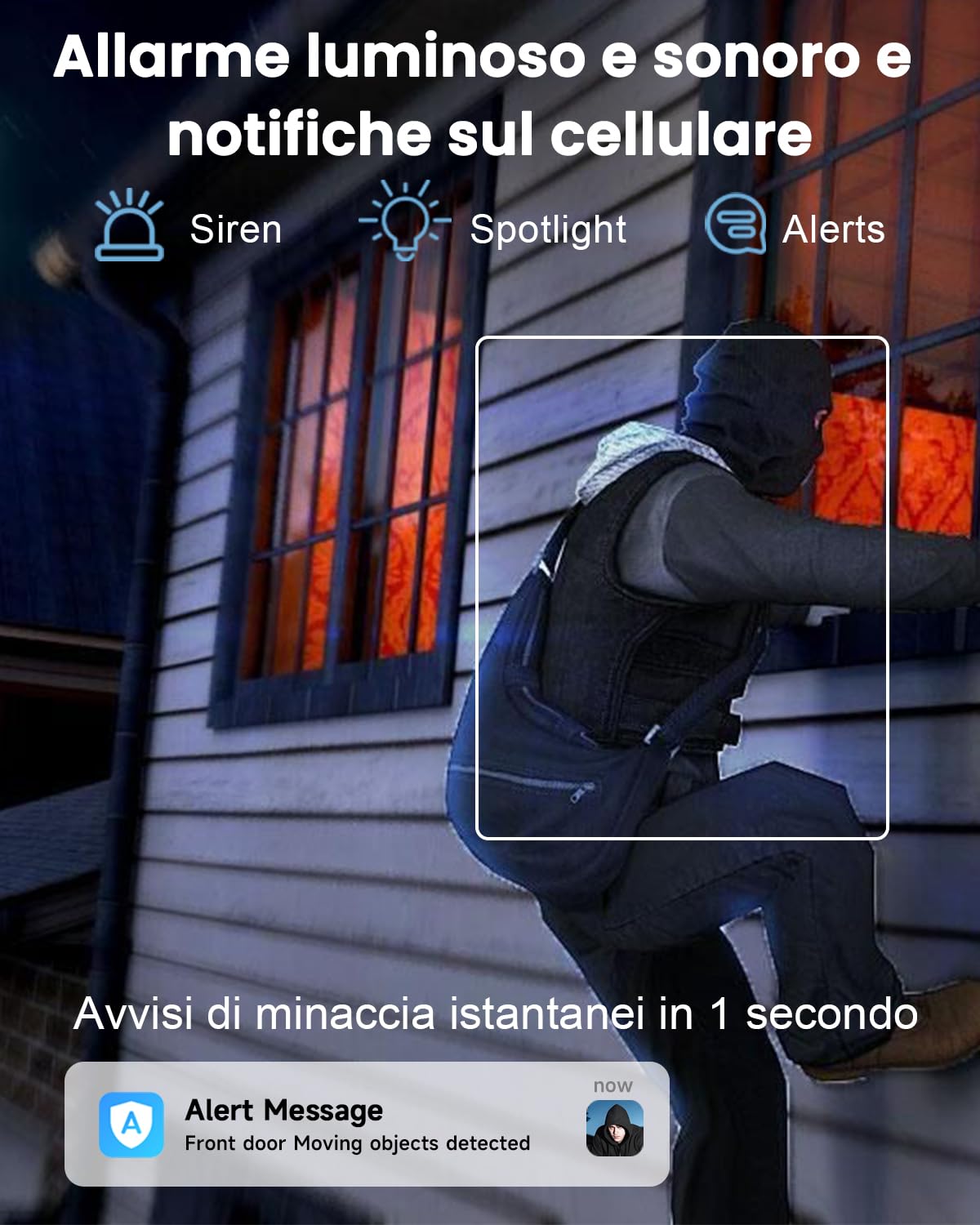 ANRAN 2K Telecamera Sorveglianza Esterno WiFi Solare con Pannello 2 Pezzi | 360° PTZ Rotante, Audio Bidirezionale, Rilevazione di Movimento PIR con Allarme