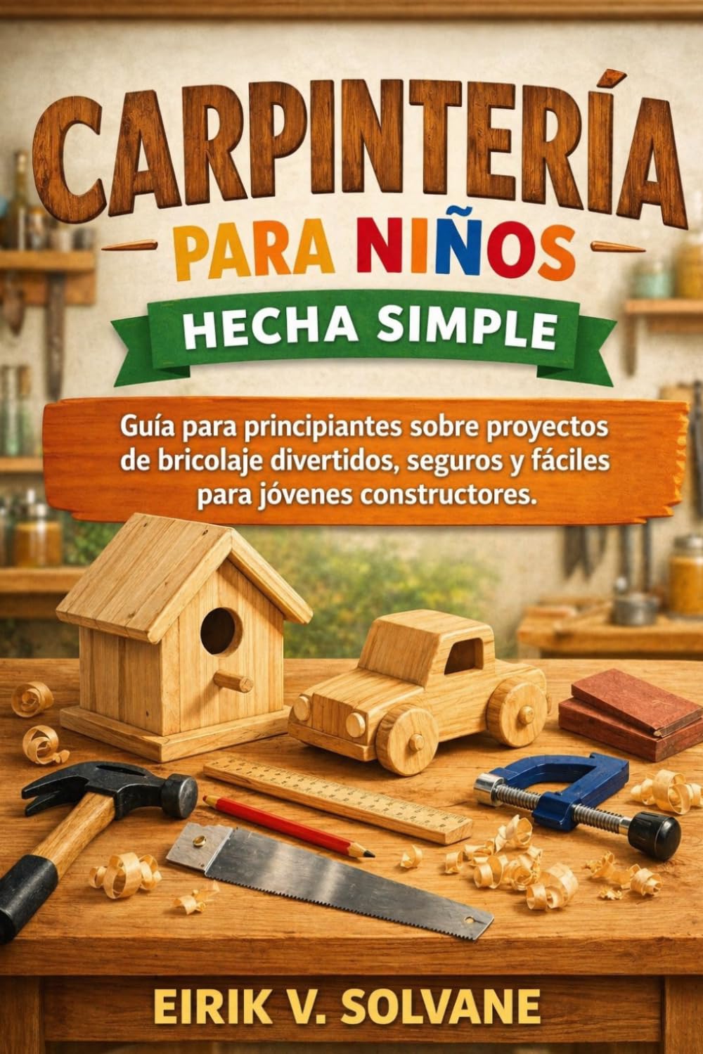 CARPINTERÍA PARA NIÑOS HECHA SIMPLE: Guía para principiantes sobre proyectos de bricolaje divertidos, seguros y fáciles para jóvenes constructores.
