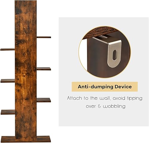 Miniatura 6 de Estantería moderna, estantería geométrica con 8 estantes abiertos, estantes de madera para libros, estante de almacenamiento que ahorra espacio,