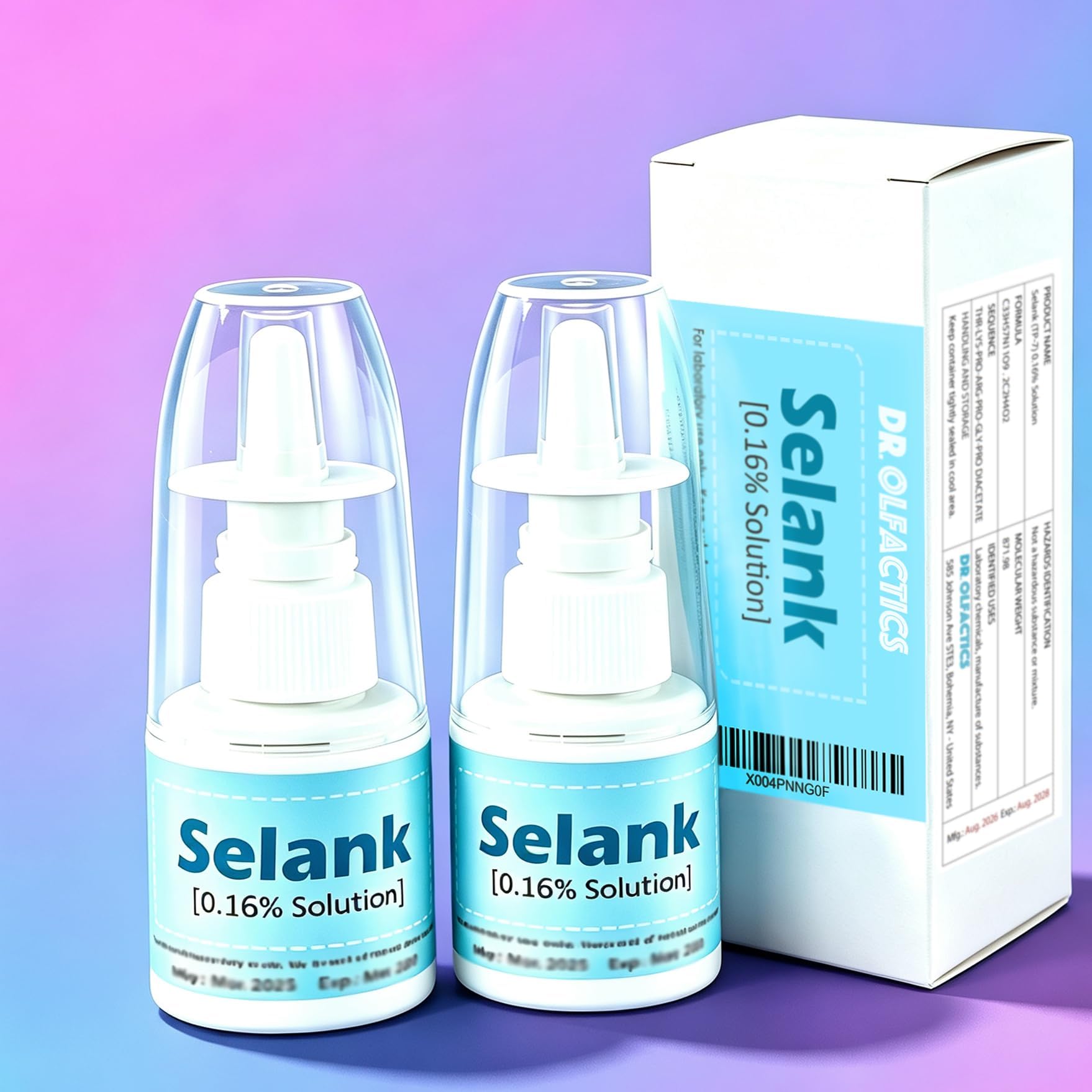Selank diacetate 40mL Spray (20mL*2) 0.16% TP-7 High Purity >99.8% Less Irritant