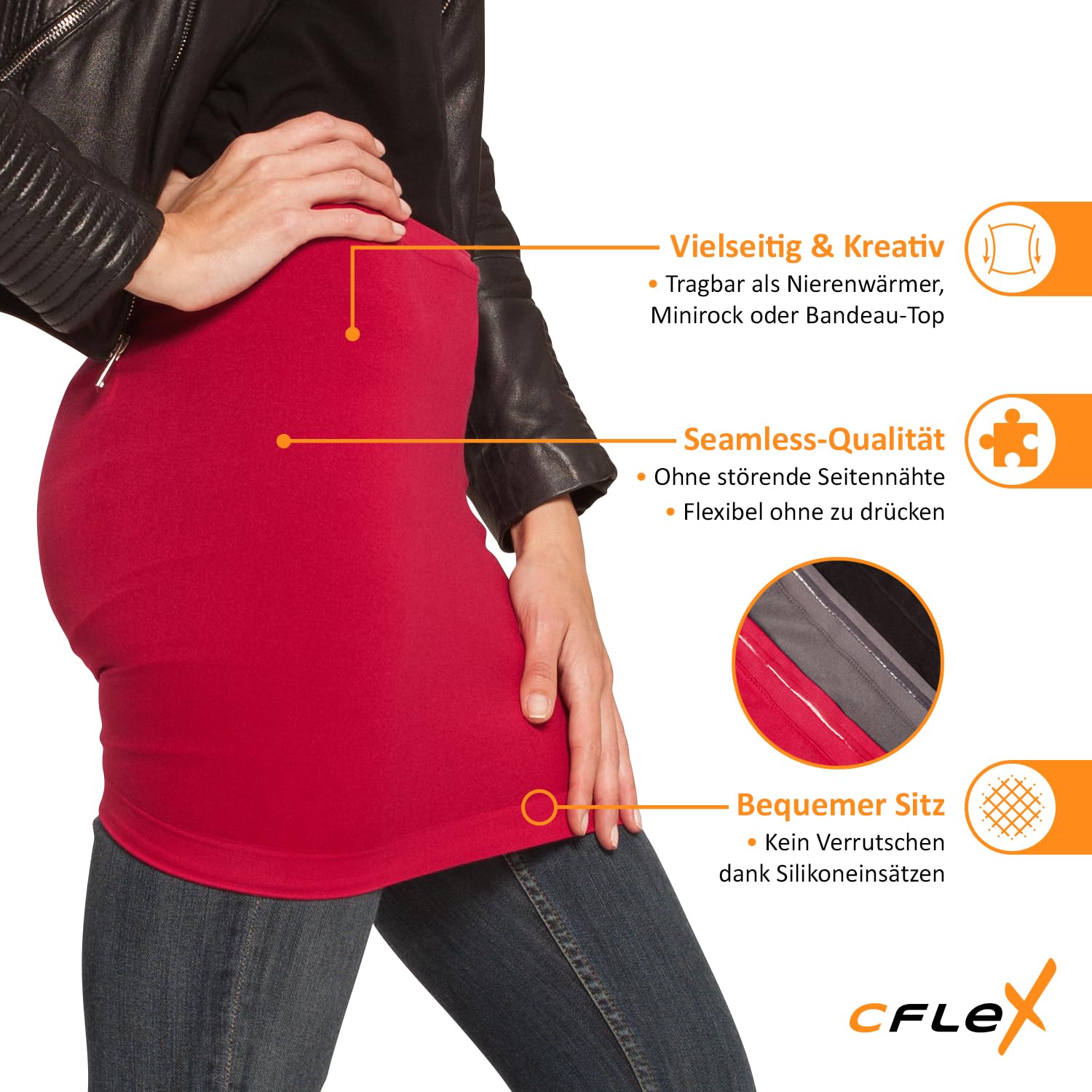 CFLEX Damen Seamless Variotube Nierenwärmer - Top Rock Tube