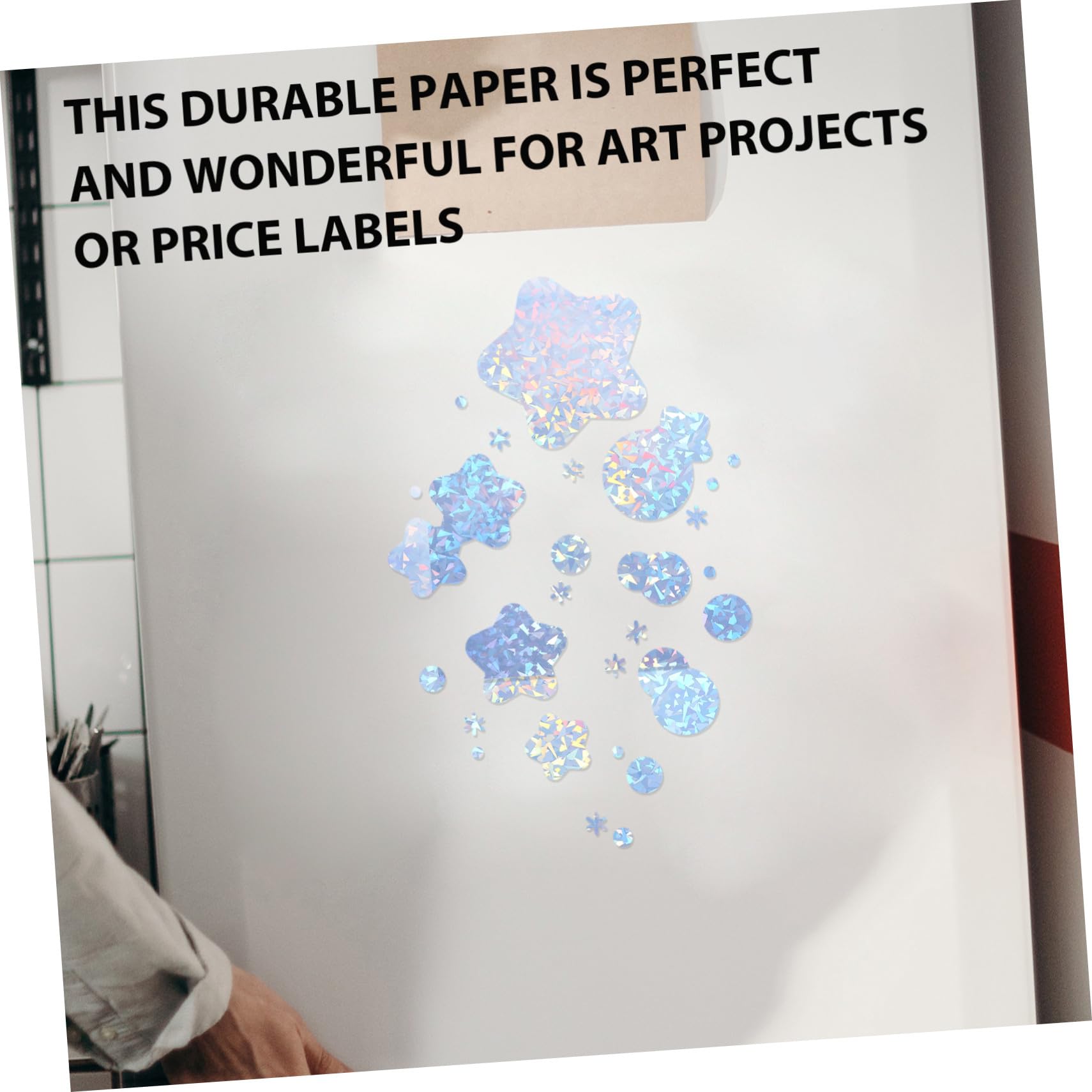 20 Blatt Holografisches Druckpapier Selbstklebend mit Diamantmuster Bedruckbar für Tintenstrahl Laserdrucker Holografische Etiketten Aufkleber für Maschinen und Büro Praktische